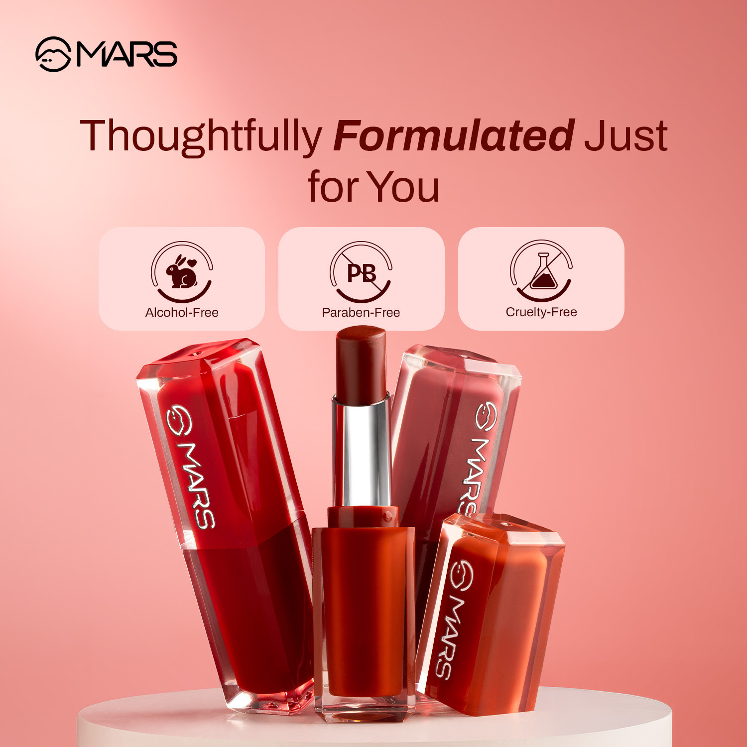 Image of MARS Crave creme Lipstick infused with Botanical Extracts & Vitamin E (07-ALLURE, 3 g)
