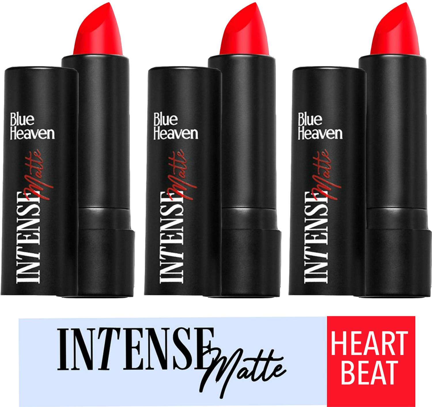 BLUE HEAVEN Intense Matte Lipstick 4G Heart Beat 303 ( Pack of 3 )