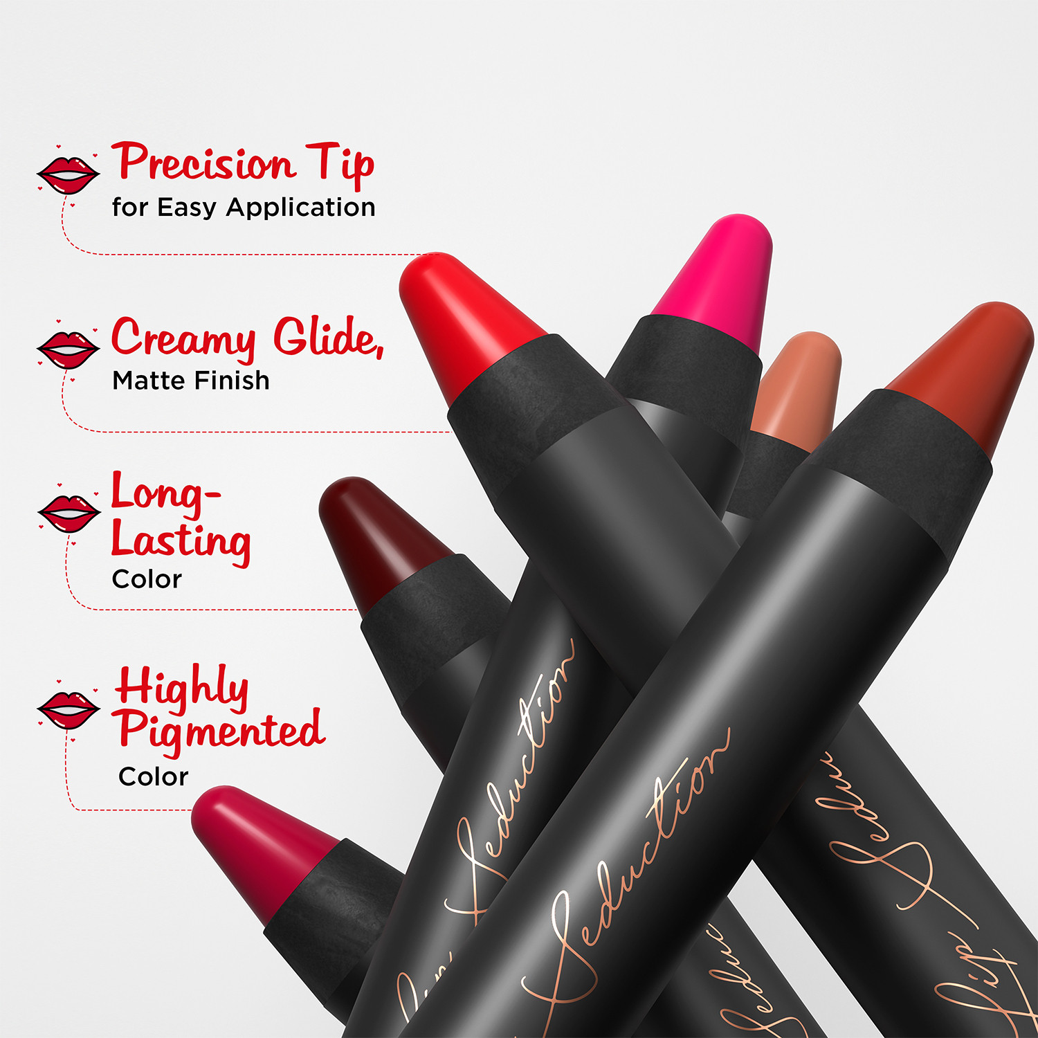 Image of Glam21 Lip Seduction Non-Transfer Crayon Lipstick|Longlasting Creamy Matte Formula