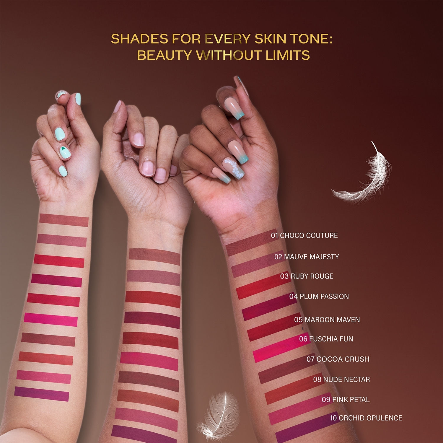 Image of Flemmi Elegant 8 pcs Matte Lipstick - Intense Pigment, Smooth Finish