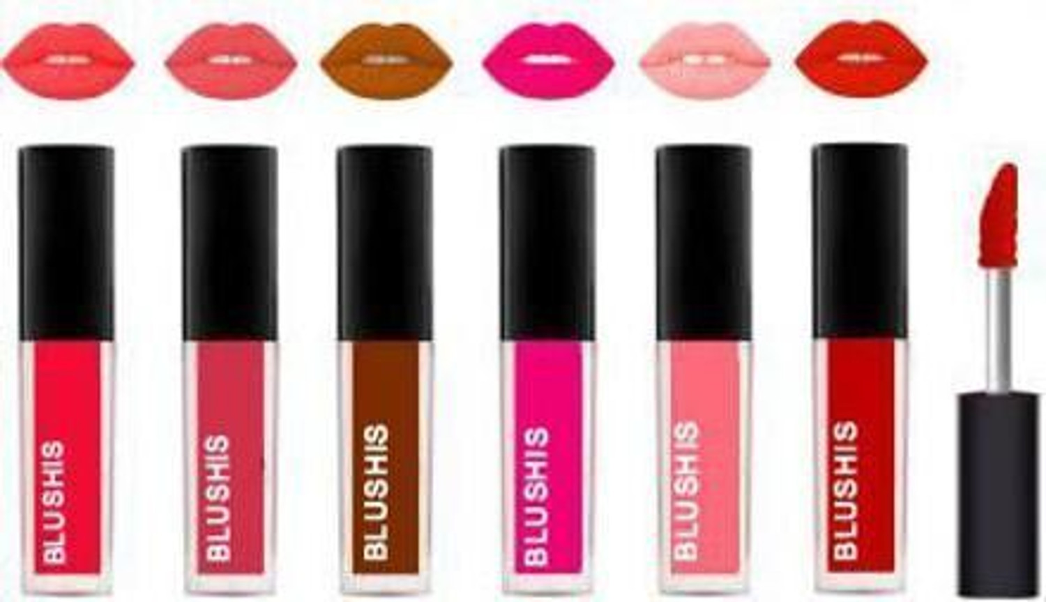 Image of BLUSHIS Waterproof Longlasting Matte finish Liquid Lipstick Combo Pack Of 12 pc