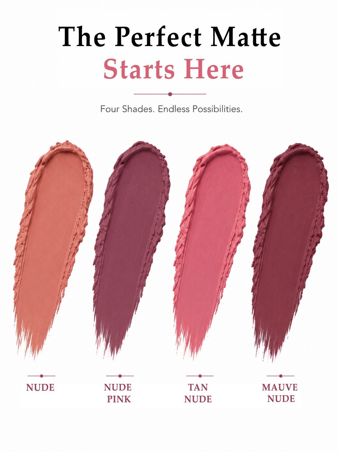 Image of NOY Saloon Secrets Result:4 Shades Of Western Nude Matte Magic Lip Colors Set #WC119