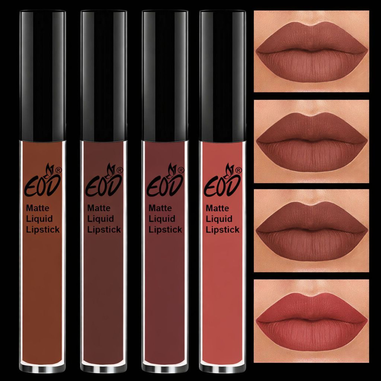 Image of EOD Matte Liquid Lipstick Combo | Long Lasting Waterproof |Brown Nude Collection
