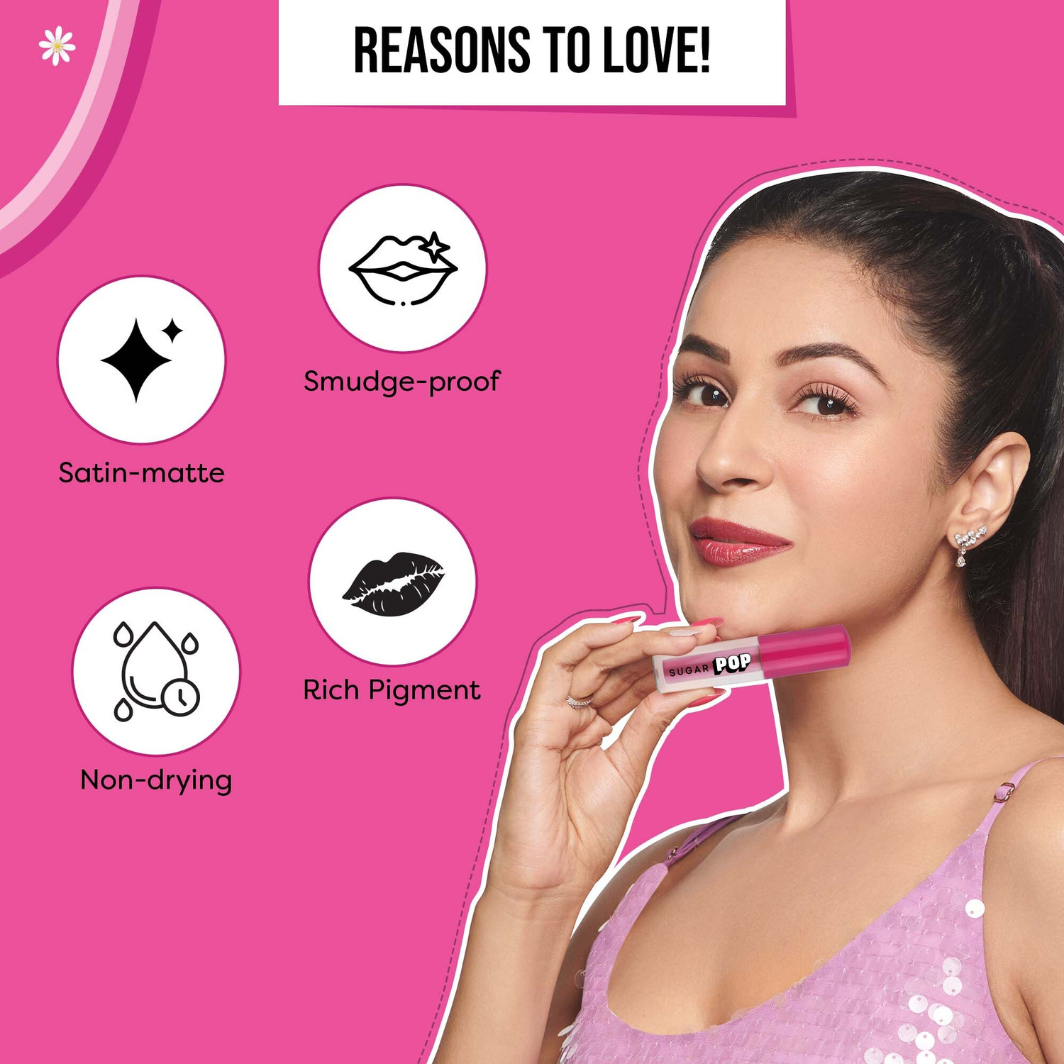 Image of SUGAR POP Matte Lipcolour 13 Magenta - Super Matte | Lasts 8+ hours | Non-Drying