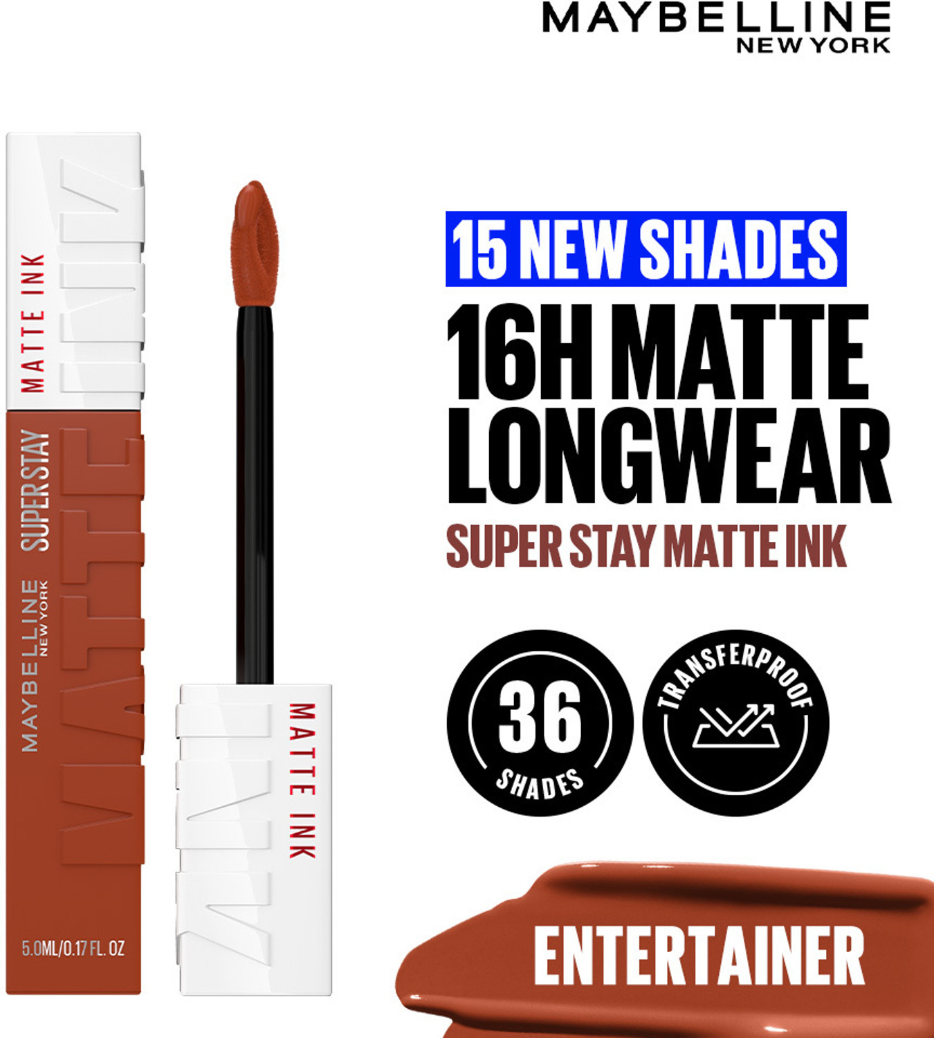 Image of MAYBELLINE NEW YORK Superstay Matte Ink Liquid Lipstick - 16H Longwear Matte | Entertainer