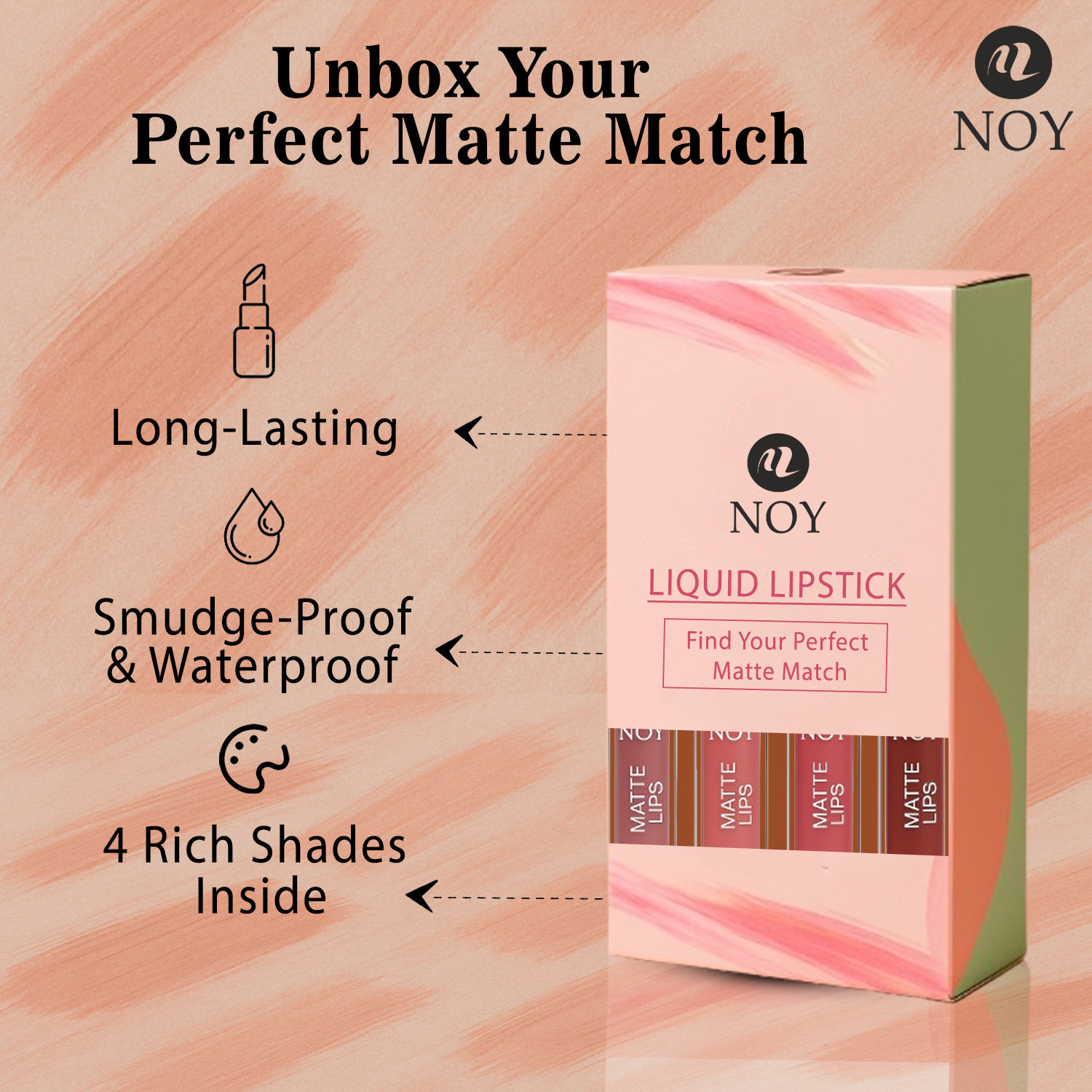 Image of NOY Frontier Chic: 100% Western-Inspired Nude Matte Smudgproof Lipstick Sets #WC118