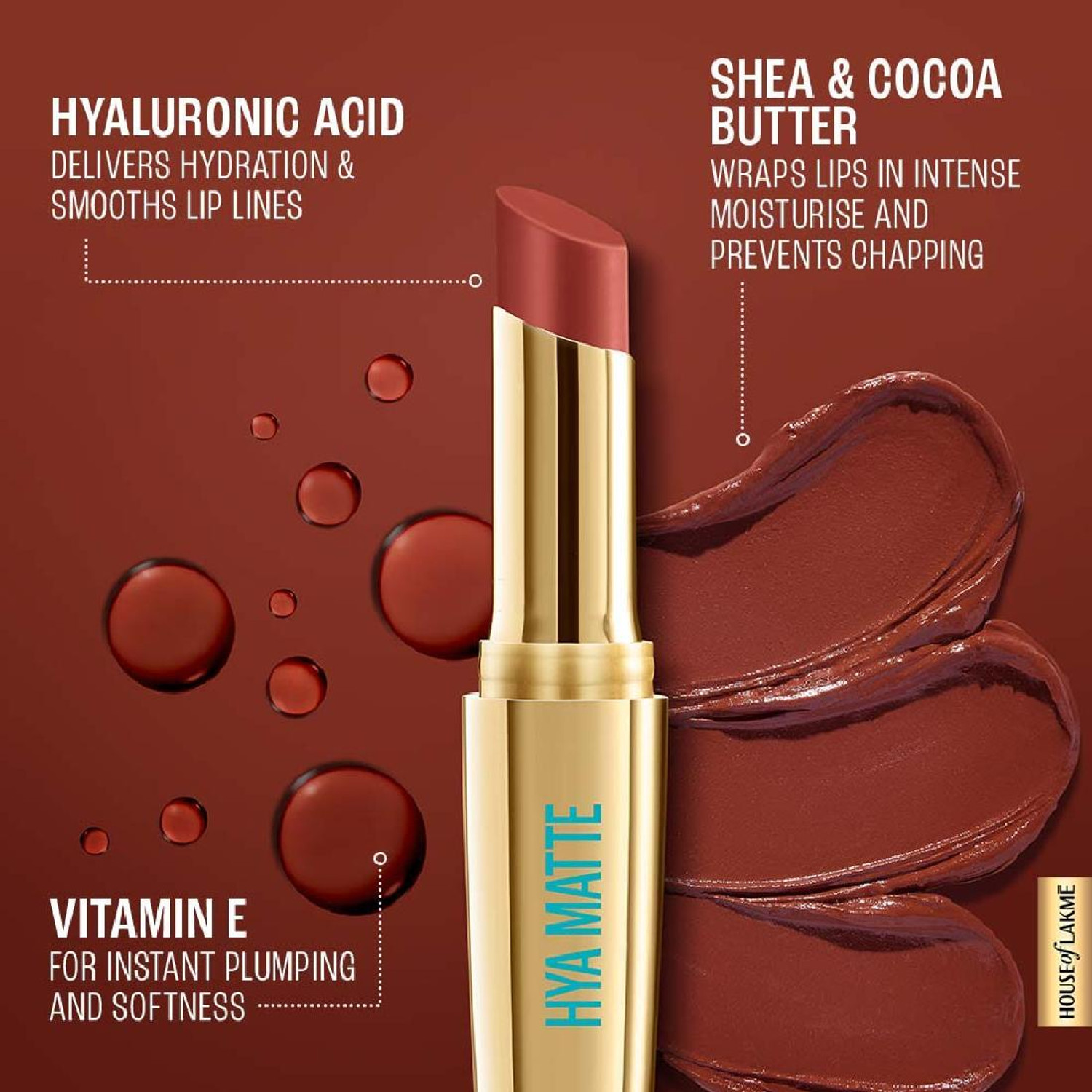Image of Lakme 9to5 Hya Matte Lipstick Magenta Morning 3.6gm (Vacation Nude, 3.6 g)