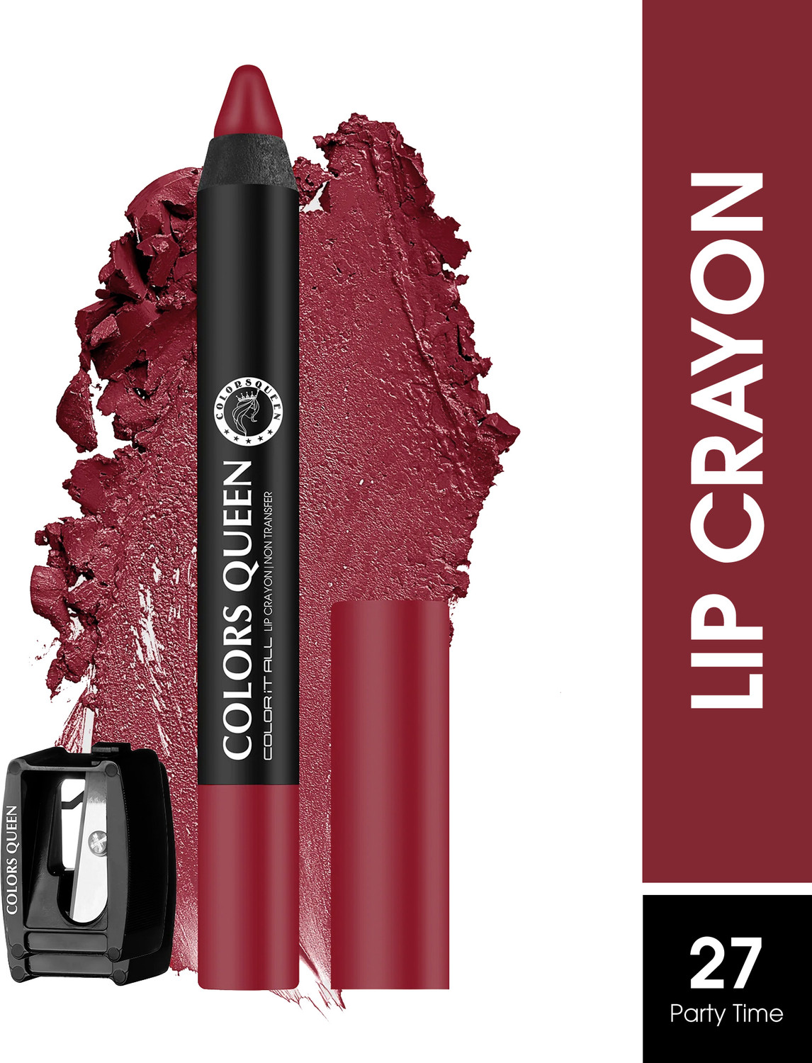 Image of COLORS QUEEN Color It All Lip Crayon Lipstick, Long Lasting Matte Lipstick with Sharpener