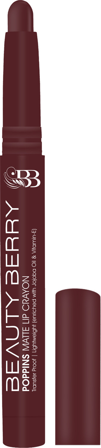 Image of Beauty Berry Poppins Matte Lip Crayon Lipstick Enriched with Jojoba Oil & Vitamin E