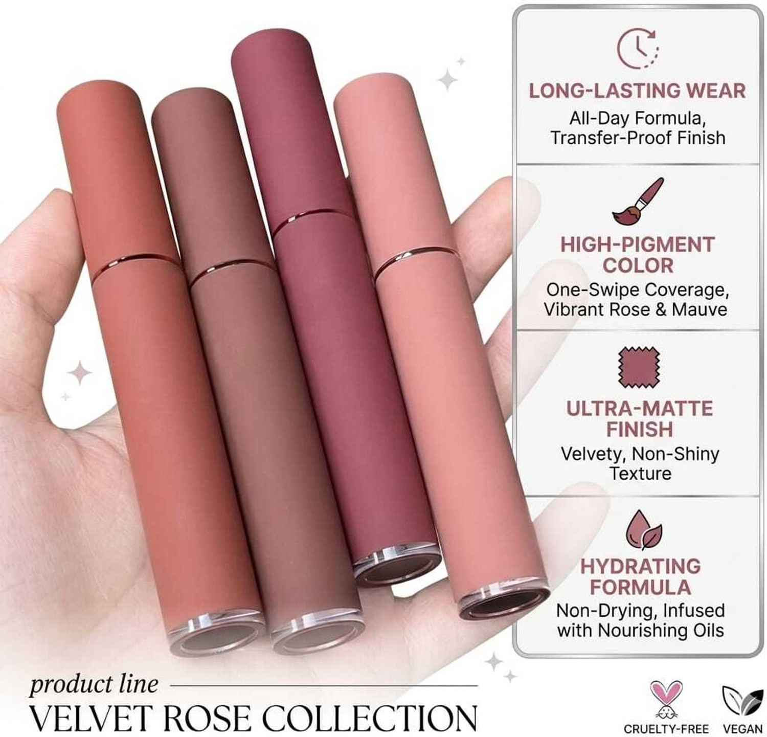 Image of Earthcon Nude Lipstick Combo Waterproof Non Sticky Formula