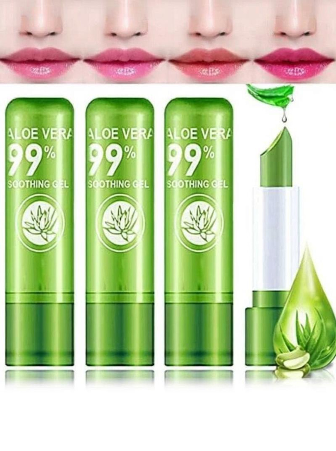 Image of Dexklut Aloevera Natural Crayon Lipstick Pack of 3