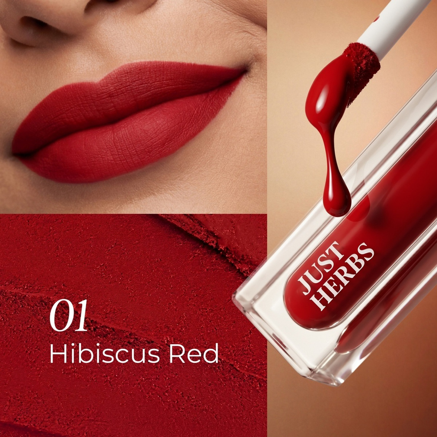 Image of Just Herbs Creamy Matte Liquid Lipstick Long Lasting, Lightweight & Hydrating Lip Colour