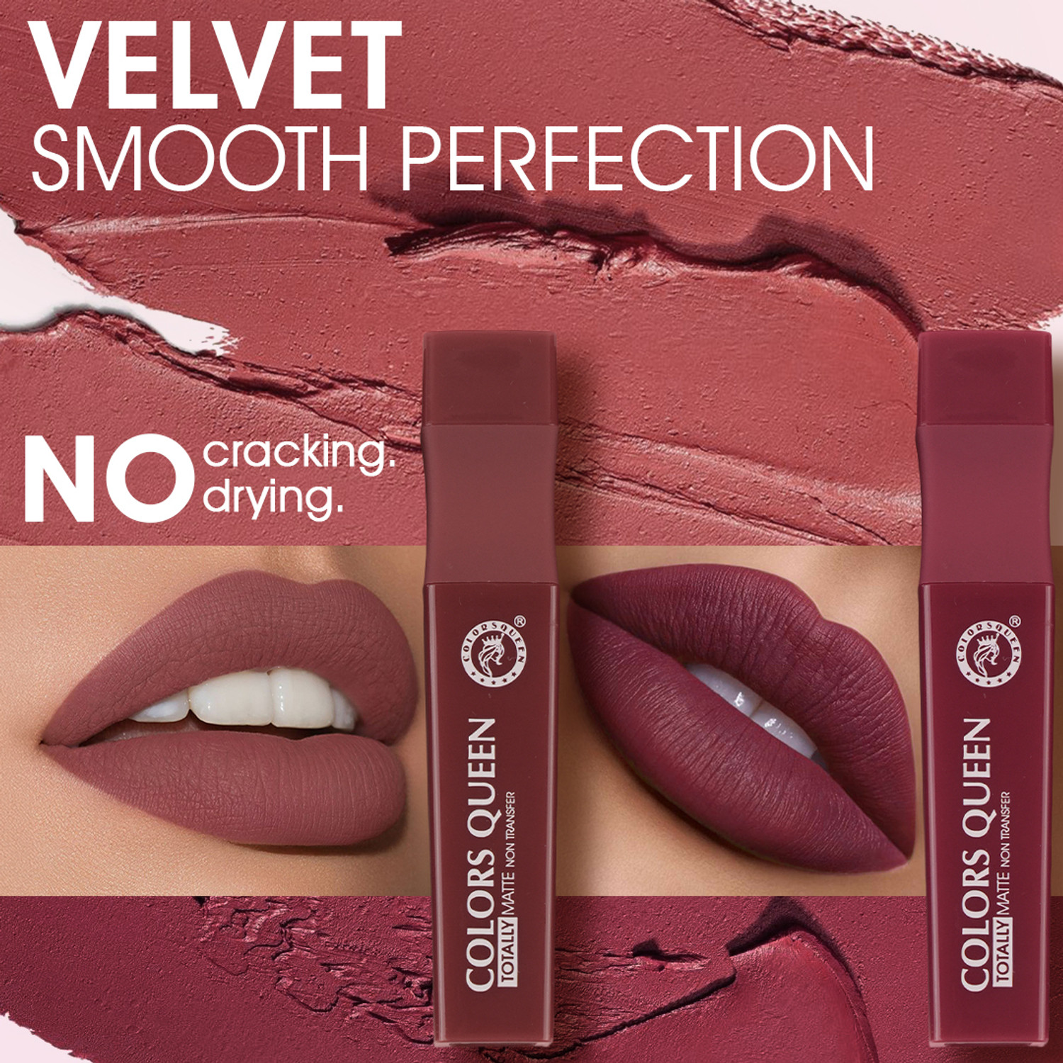 Image of COLORS QUEEN Totally Matte Non Transfer Liquid Lipstick, Long Lasting & Lightweight Formula