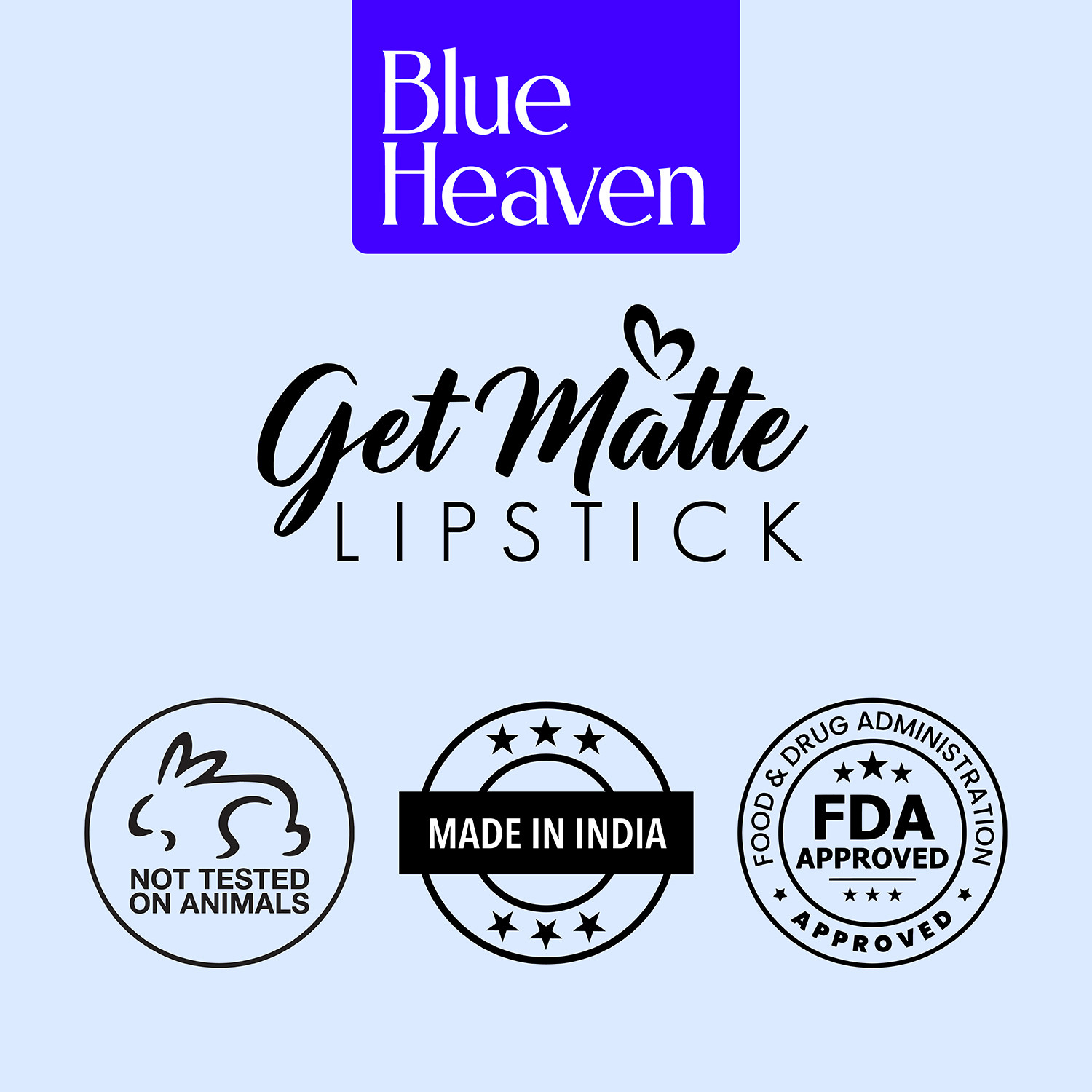 Image of BLUE HEAVEN Getmattelipstick 4g 107R Ecom +201M Ecom + 403Pm (Set of 3)
