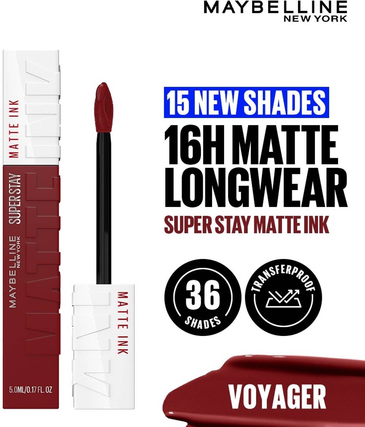 Maybelline New York Super Stay Matte Ink Liquid Lipstick, 50 Voyager at ₹310 (59% Off) – Flipkart
