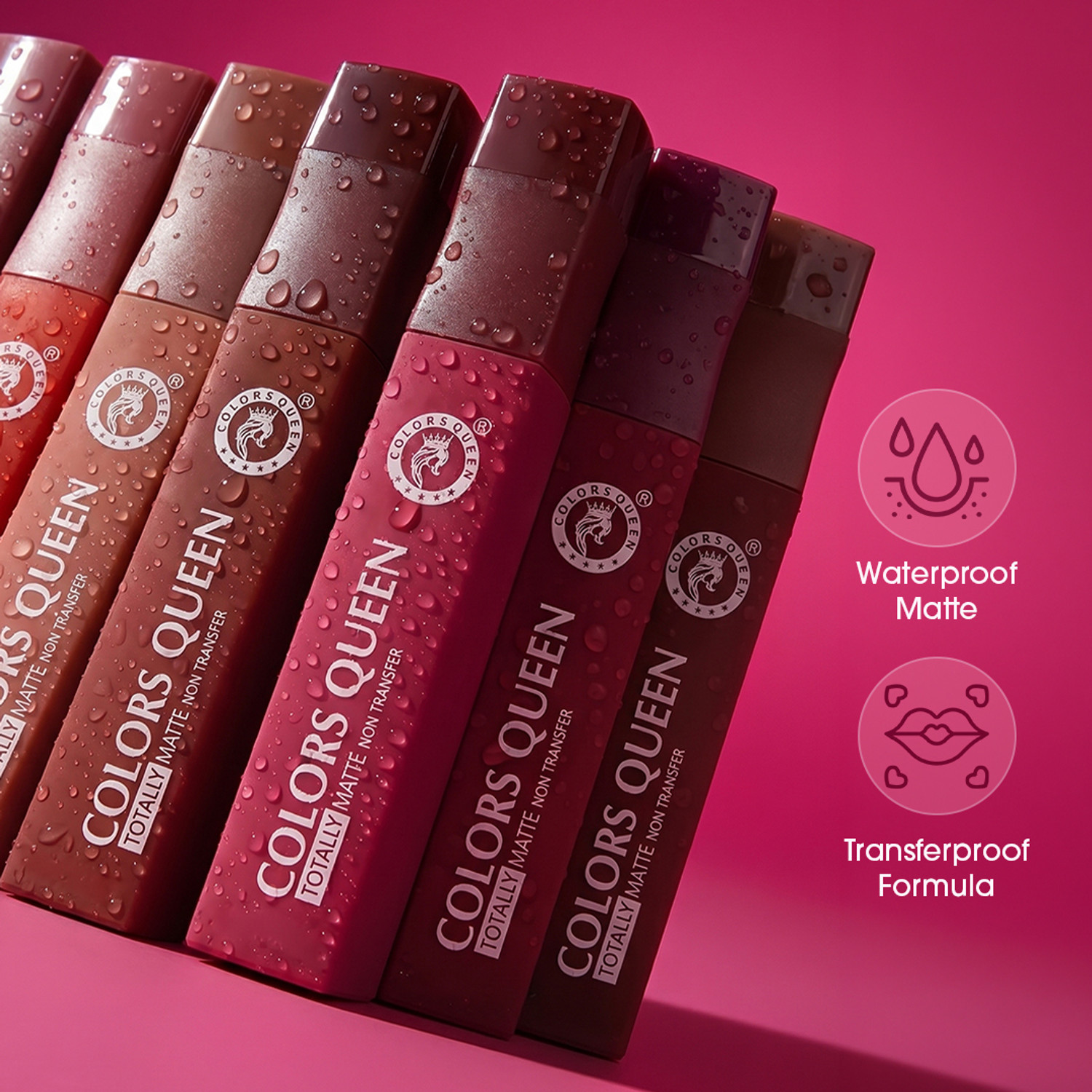 Image of COLORS QUEEN Totally Matte Non Transfer Liquid Lipstick, Long Lasting & Lightweight Formula