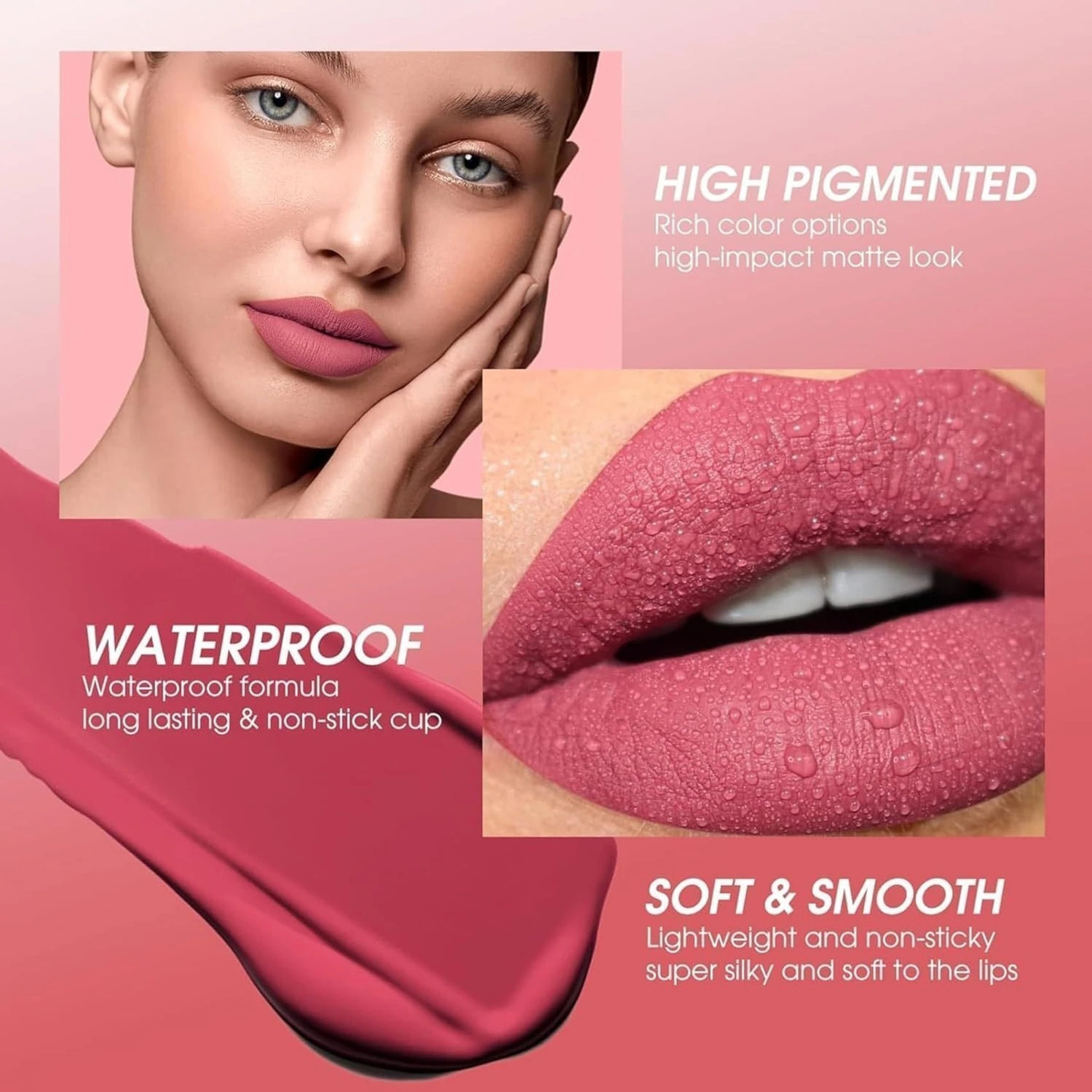 Image of HUDA CRUSH BEAUTY Lipstick Matte Waterproof Liquid Lipsticks Set of 12