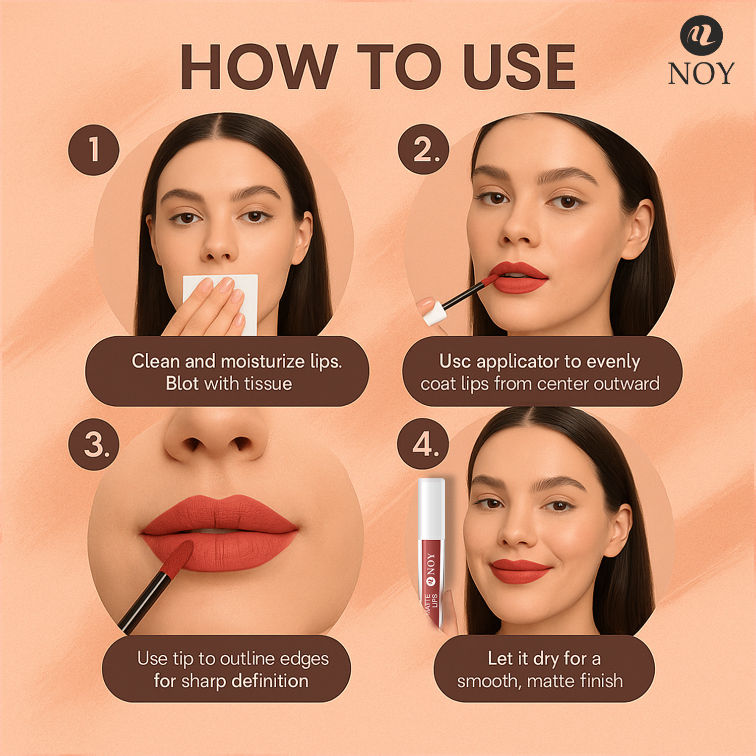 Image of NOY Frontier Chic: 100% Western-Inspired Nude Matte Smudgproof Lipstick Sets #WC118