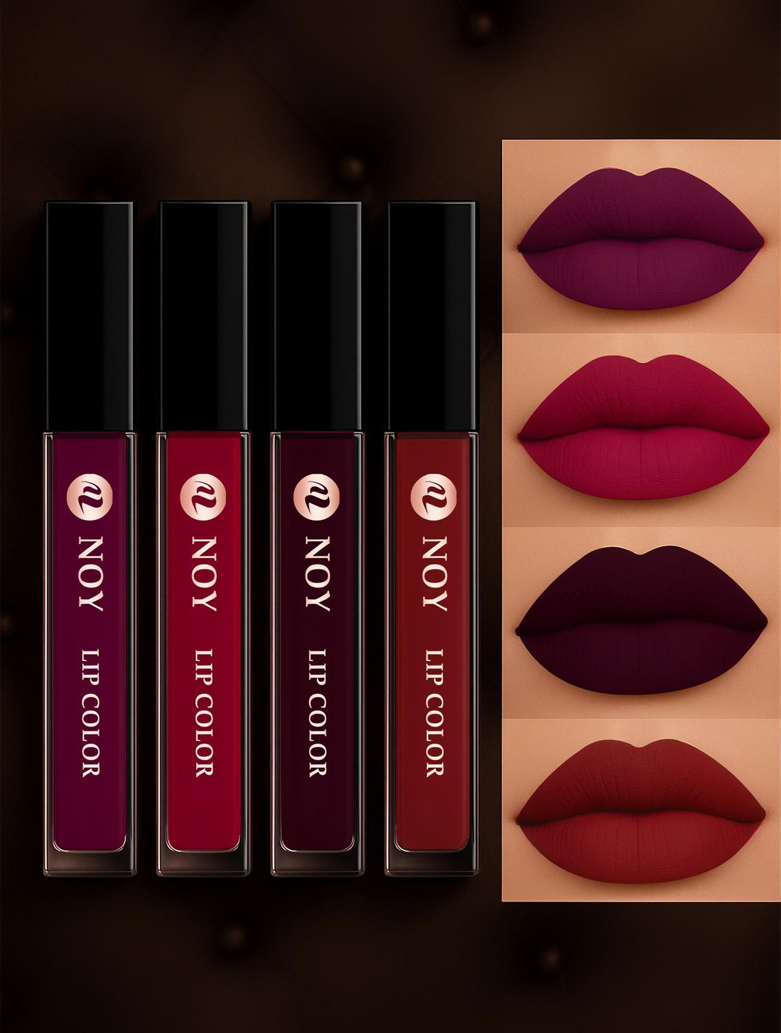 Image of NOY Waterproof Lipstick Ultra Matte Smooth Texture Deep Look Liquid Lipstick