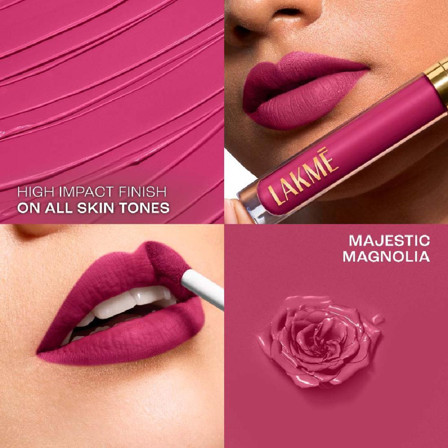 Image of Lakme Rouge Bloom Matte Lip Liquid Majestic Magnolia 202