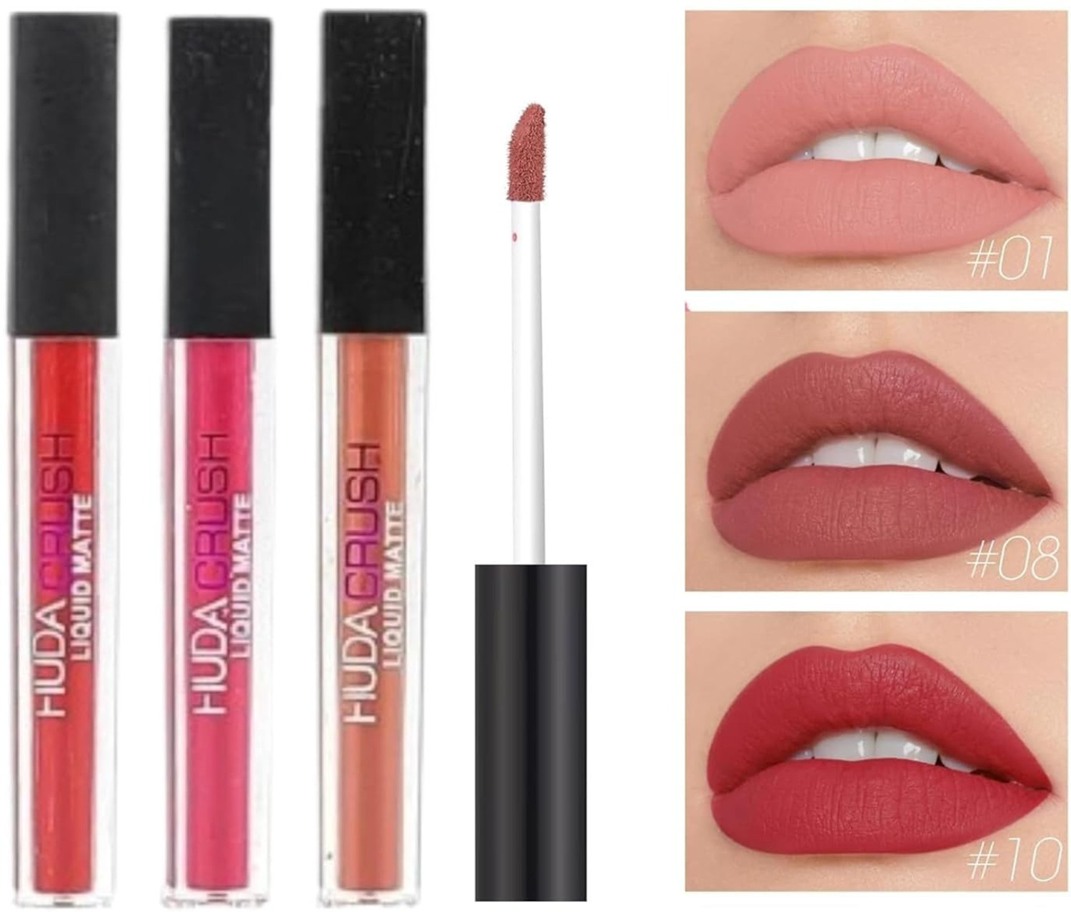 Image of HUDA CRUSH Set of 12 Liquid Lipstick - Waterproof Matte Finish Long Lasting Combo Pack