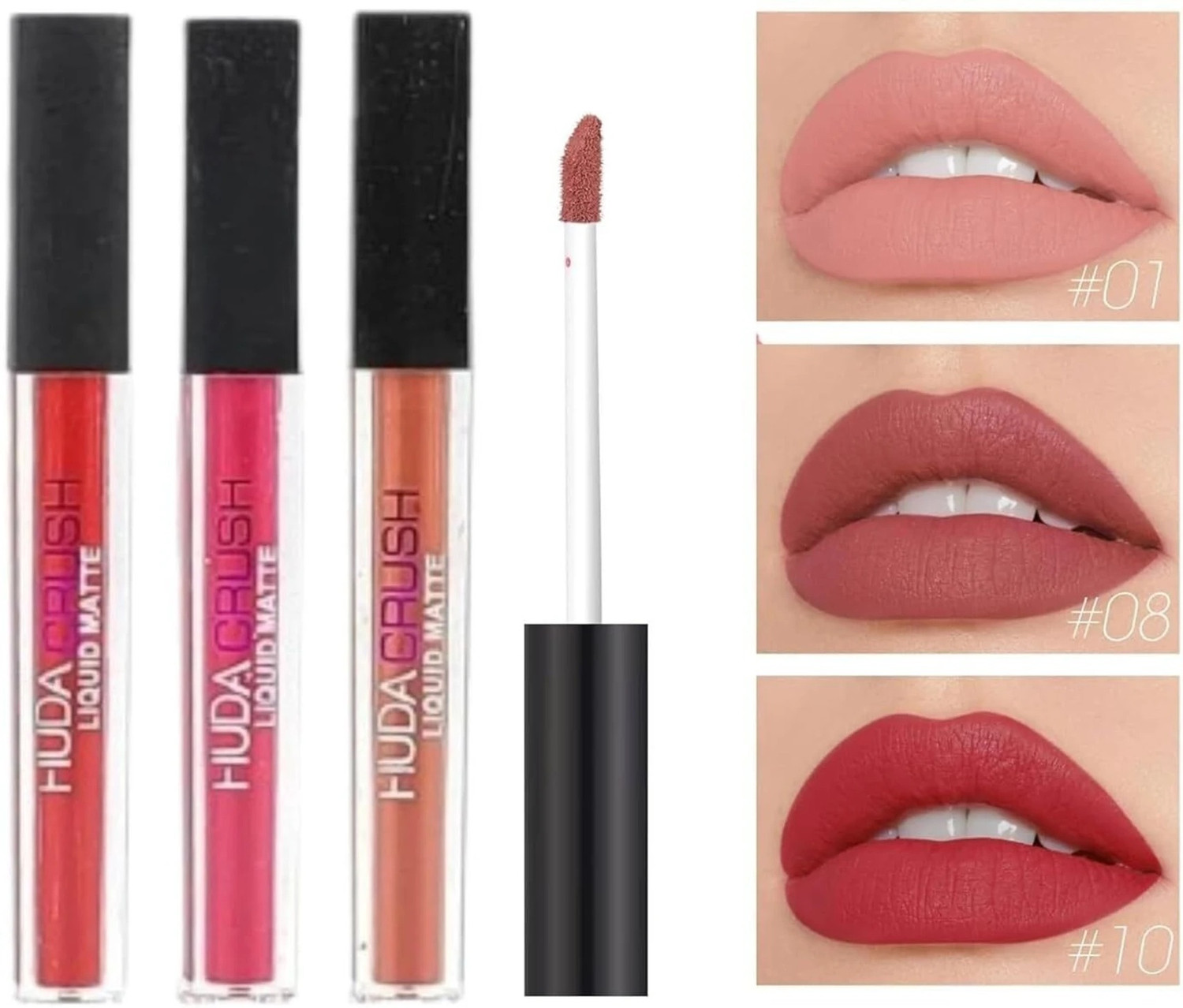 Image of HUDA CRUSH BEAUTY Lipstick Matte Waterproof Liquid Lipsticks Set of 12