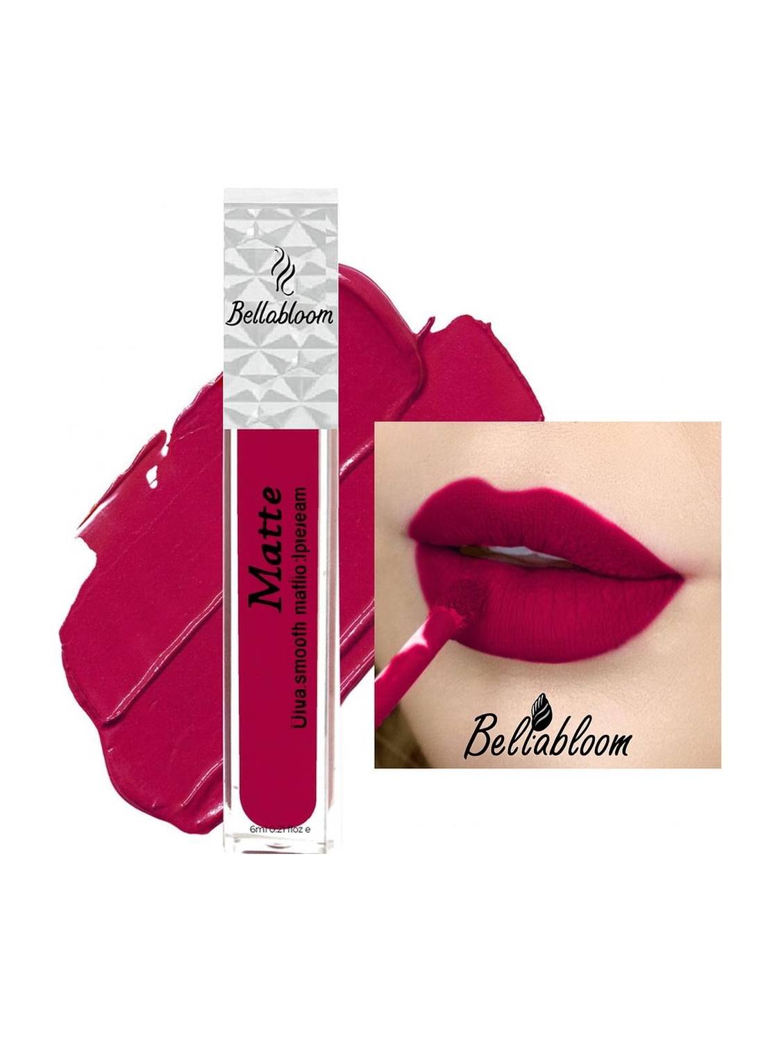 Bella Bloom Liquid Matte Lip Color – Slim Bottle, Rich Bright Maroon Shade