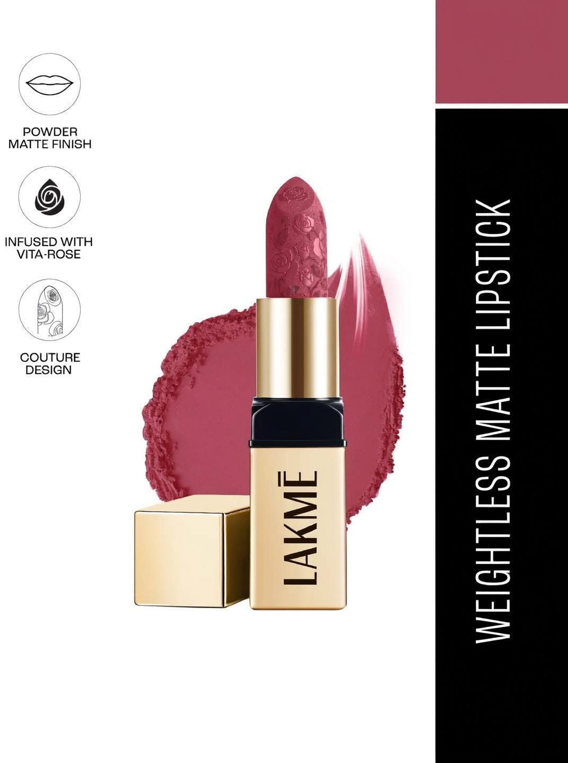 Image of Lakme Rouge Bloom Powder Matte Bullet Pink Poppy 202 (Pink Poppy, 4 g)