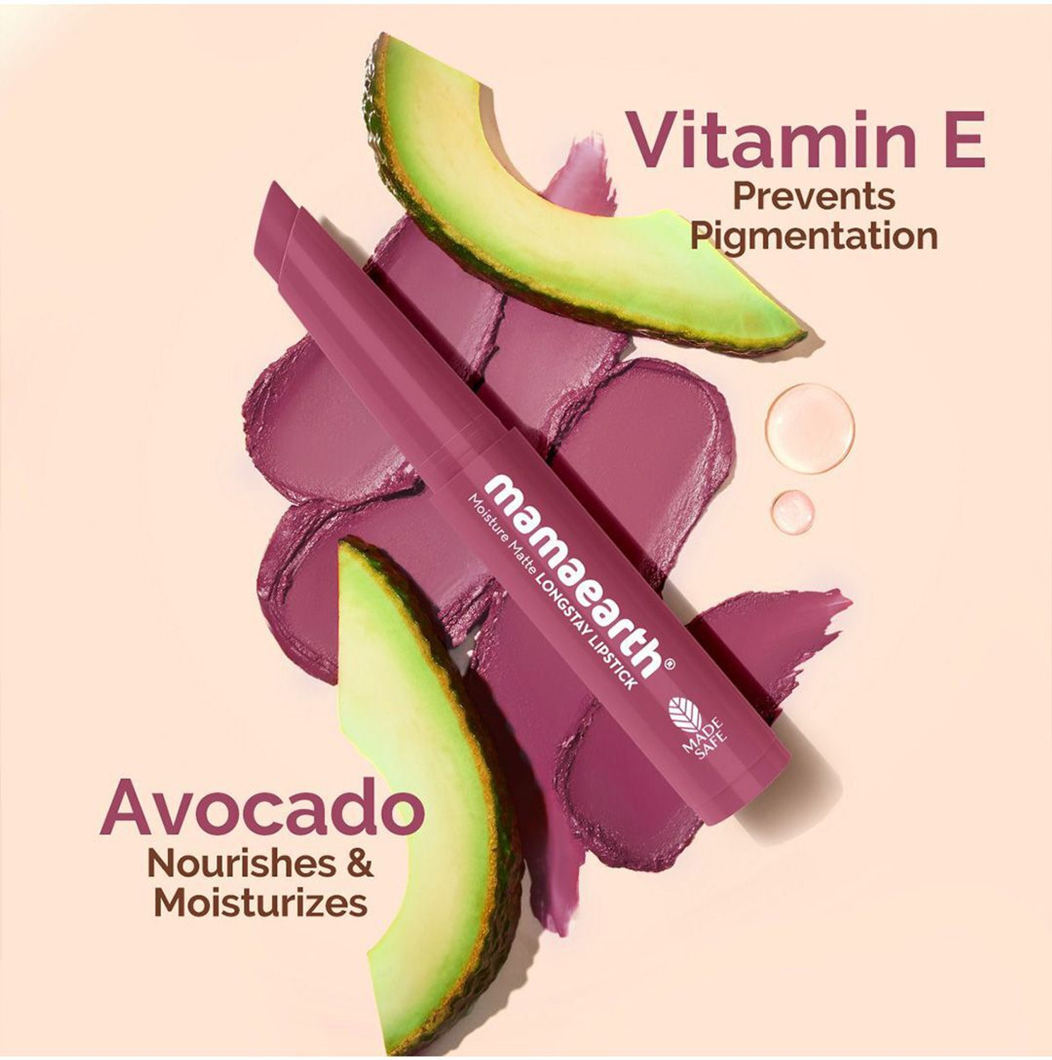 Image of Mamaearth Moisture Matte Longstay Mini Lipstick with Avocado Oil & Vitamin E