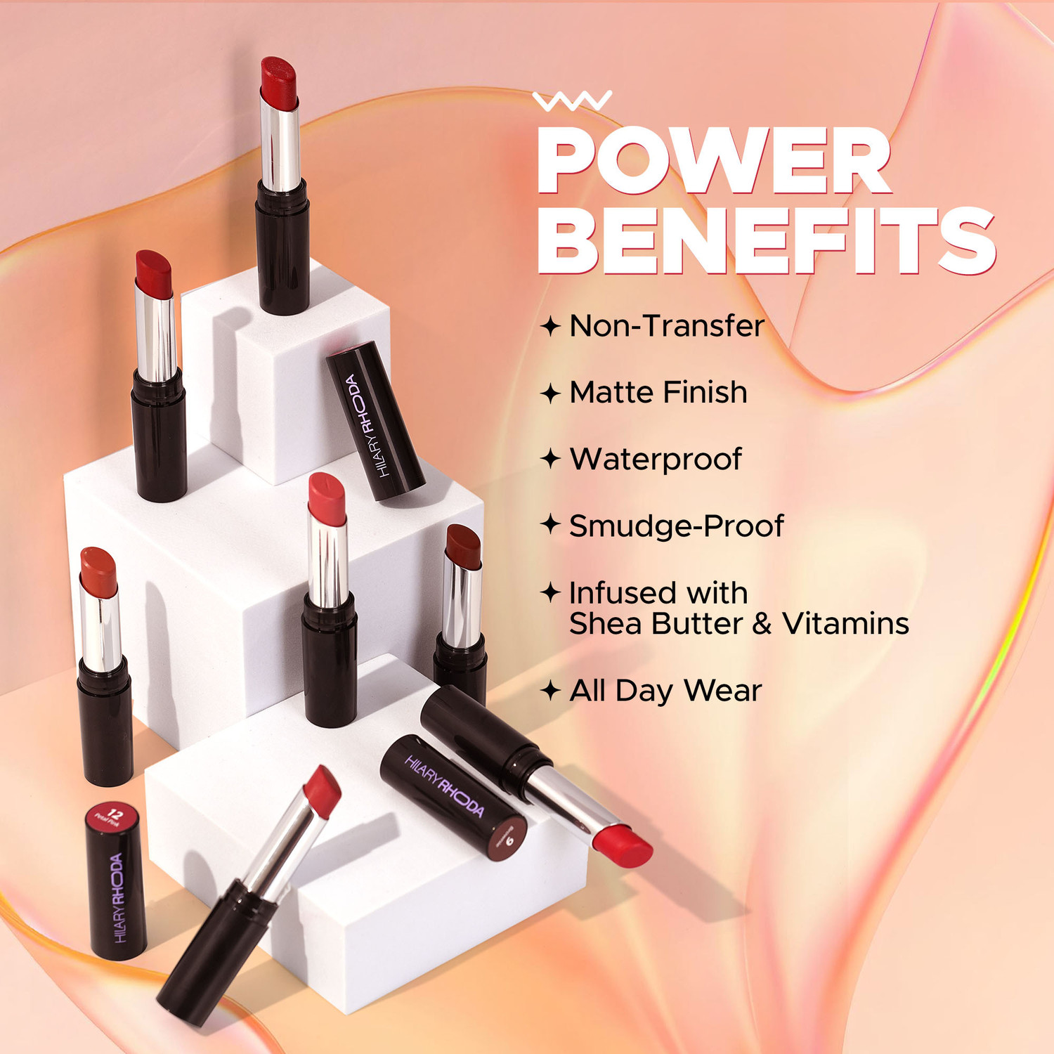 Image of Hilary Rhoda Power Stay Non Transfer Lipstick | Infused with Vitamin E & Shea Butter