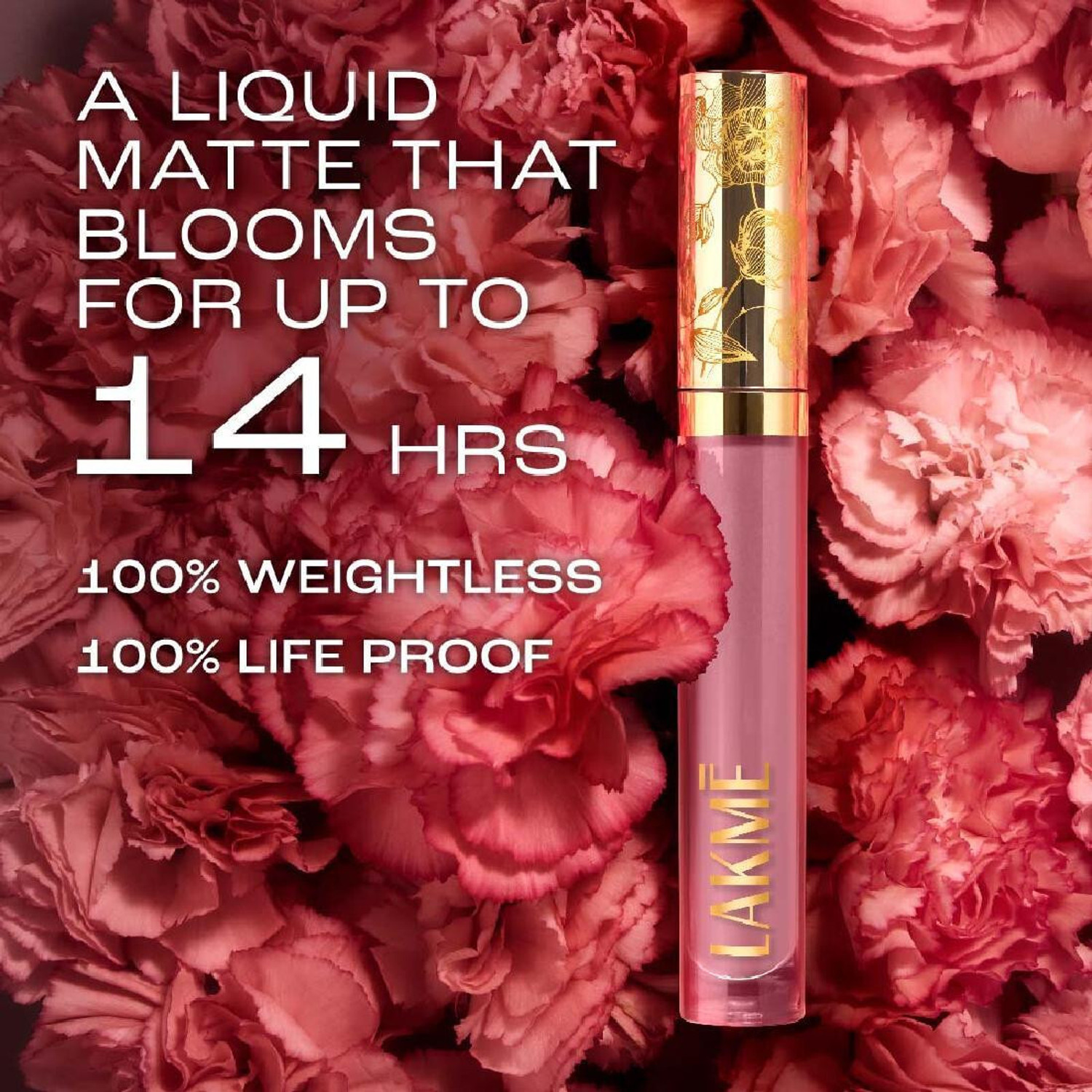Image of Lakme Rouge Bloom Matte Lip Liquid Majestic Magnolia 202