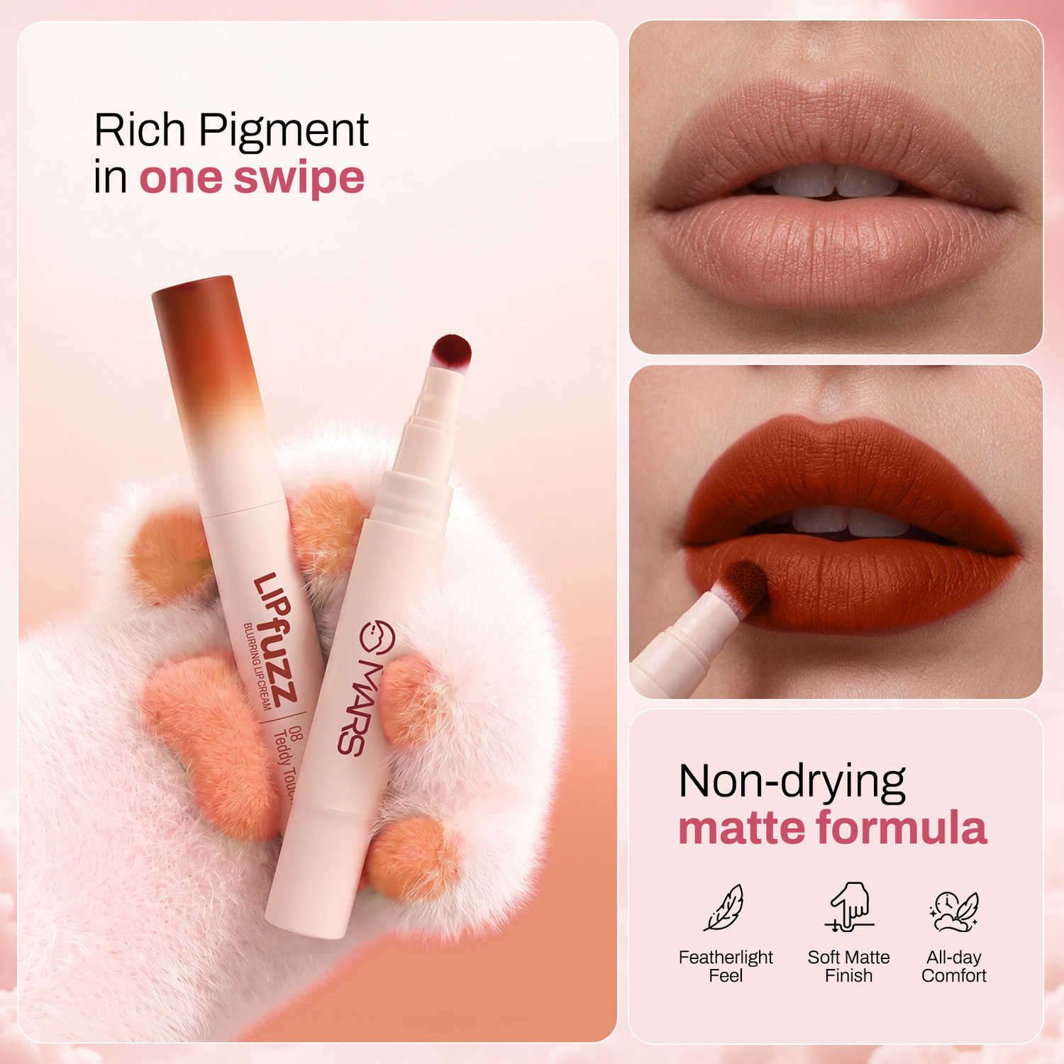Image of MARS Lip Fuzz Blurring Mousse Cream with Cushion Tip Applicator