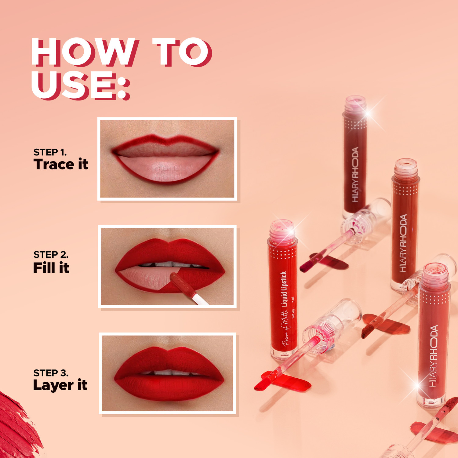 Image of Hilary Rhoda Power Of Matte Liquid Lipstick | Buildable Colour | Long Lasting & Smudge Proof