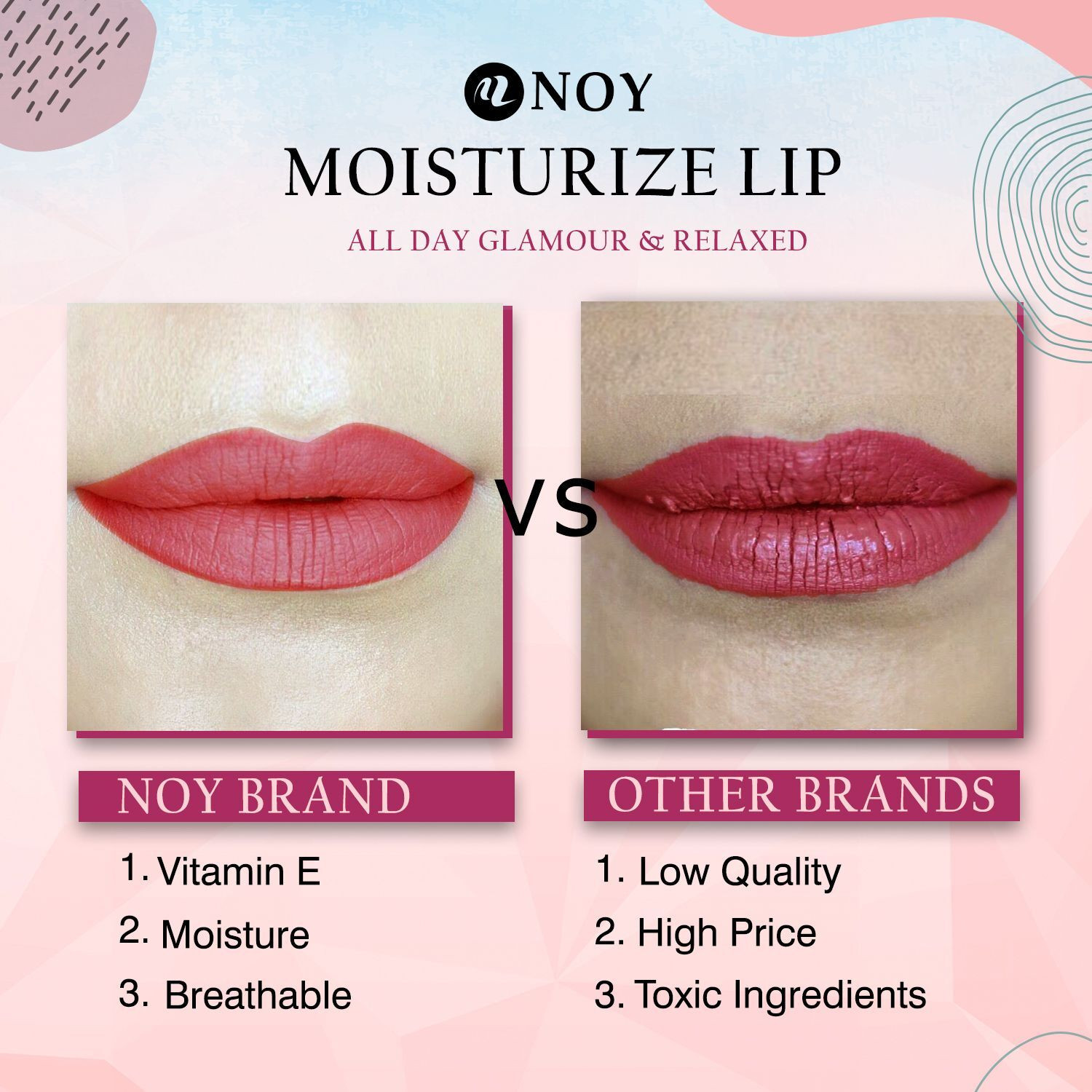 Image of NOY Sensational Nude Beauty Lip Shades: 5 Classic Matte Lipstick Favorites #WC120