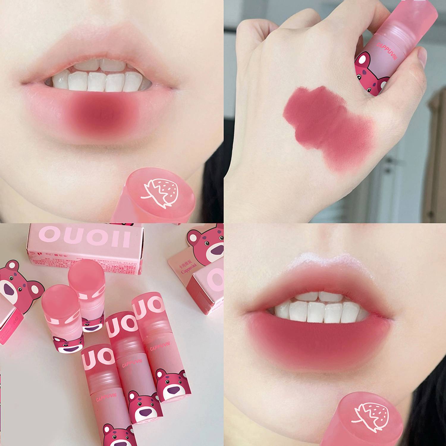 Cappuvini Losto Bear Velvet Lip Mud Set | Matte Liquid Lipstick Combo | Nude to Red Shades