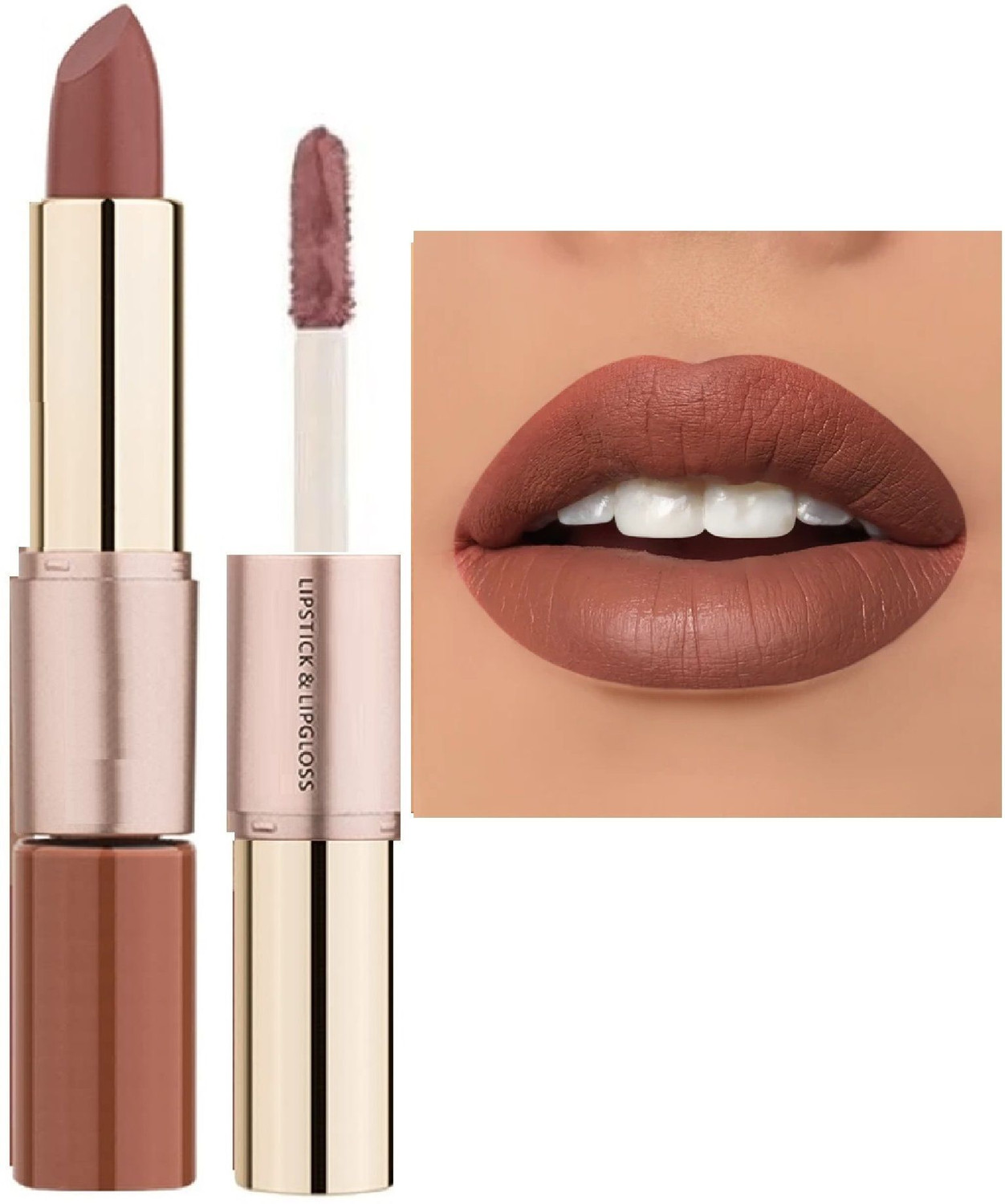Image of Rudvya NEW 2 IN ONE MATTE DUAL SHADE LIPSTIC BROWN