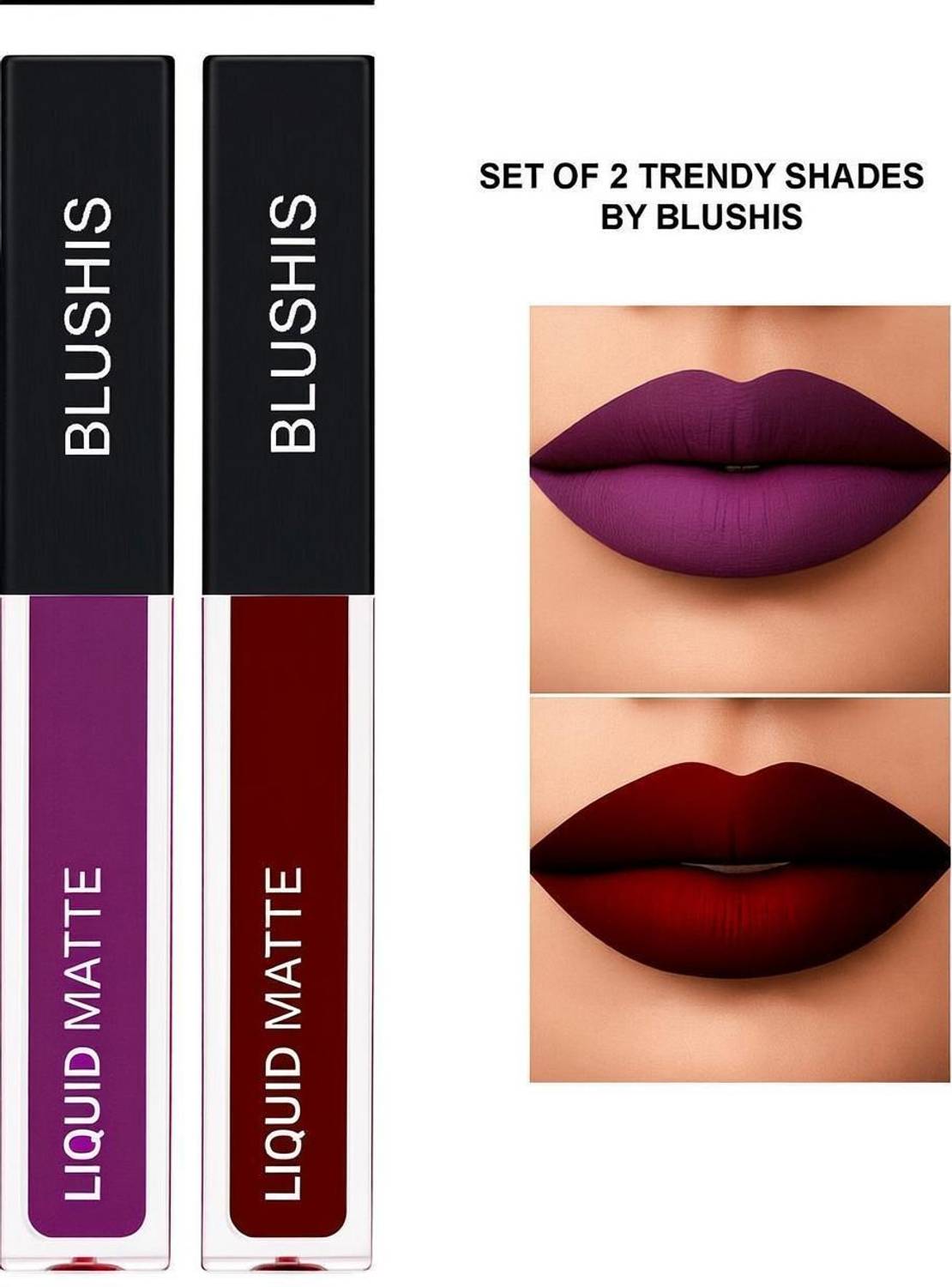 BLUSHIS Wow Thats Amazing Waterproof Smudgeproof Liquid Matte Lip colour Combo of 2