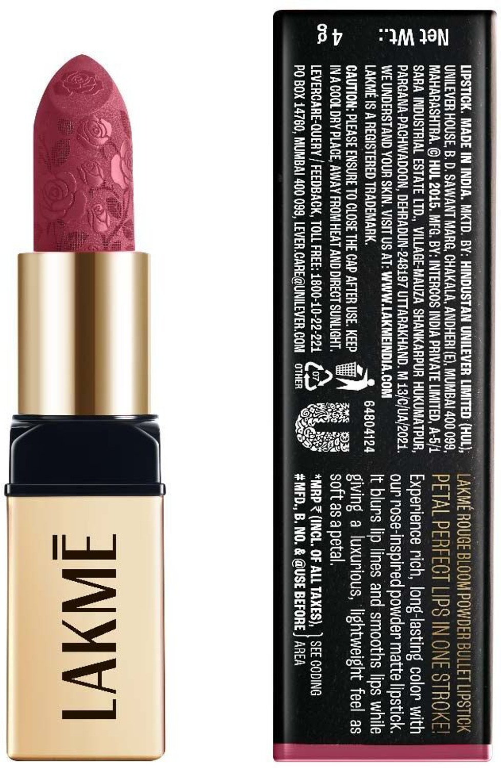 Image of Lakme Rouge Bloom Powder Matte Bullet Pink Poppy 202 (Pink Poppy, 4 g)