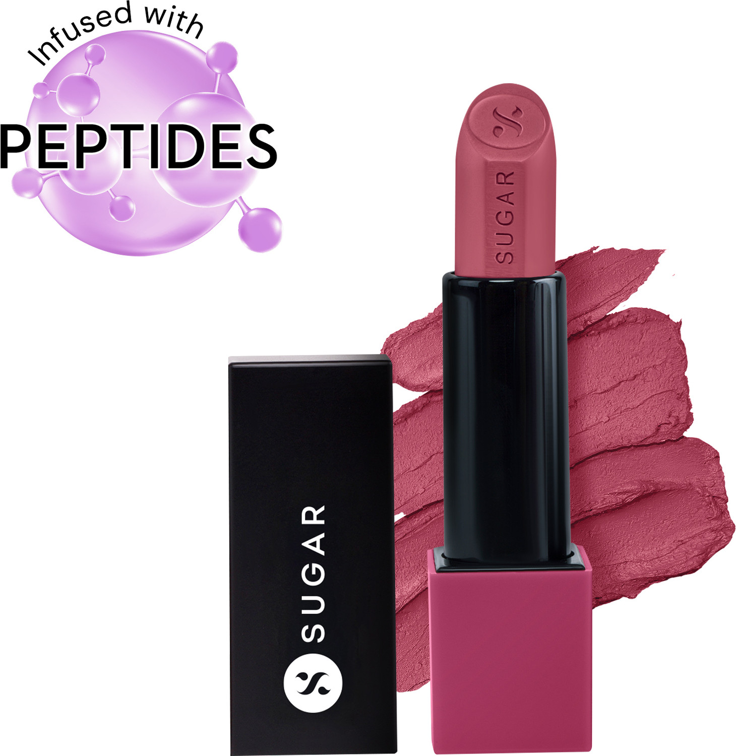 Image of SUGAR Cosmetics Glide Peptide Serum Lipstick | Hyaluronic Acid & Vitamin E | Velvet Matte Finish