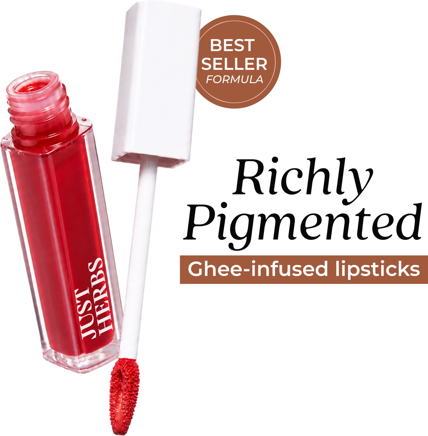 Image of Just Herbs Creamy Matte Liquid Lipstick Long Lasting, Lightweight & Hydrating Lip Colour