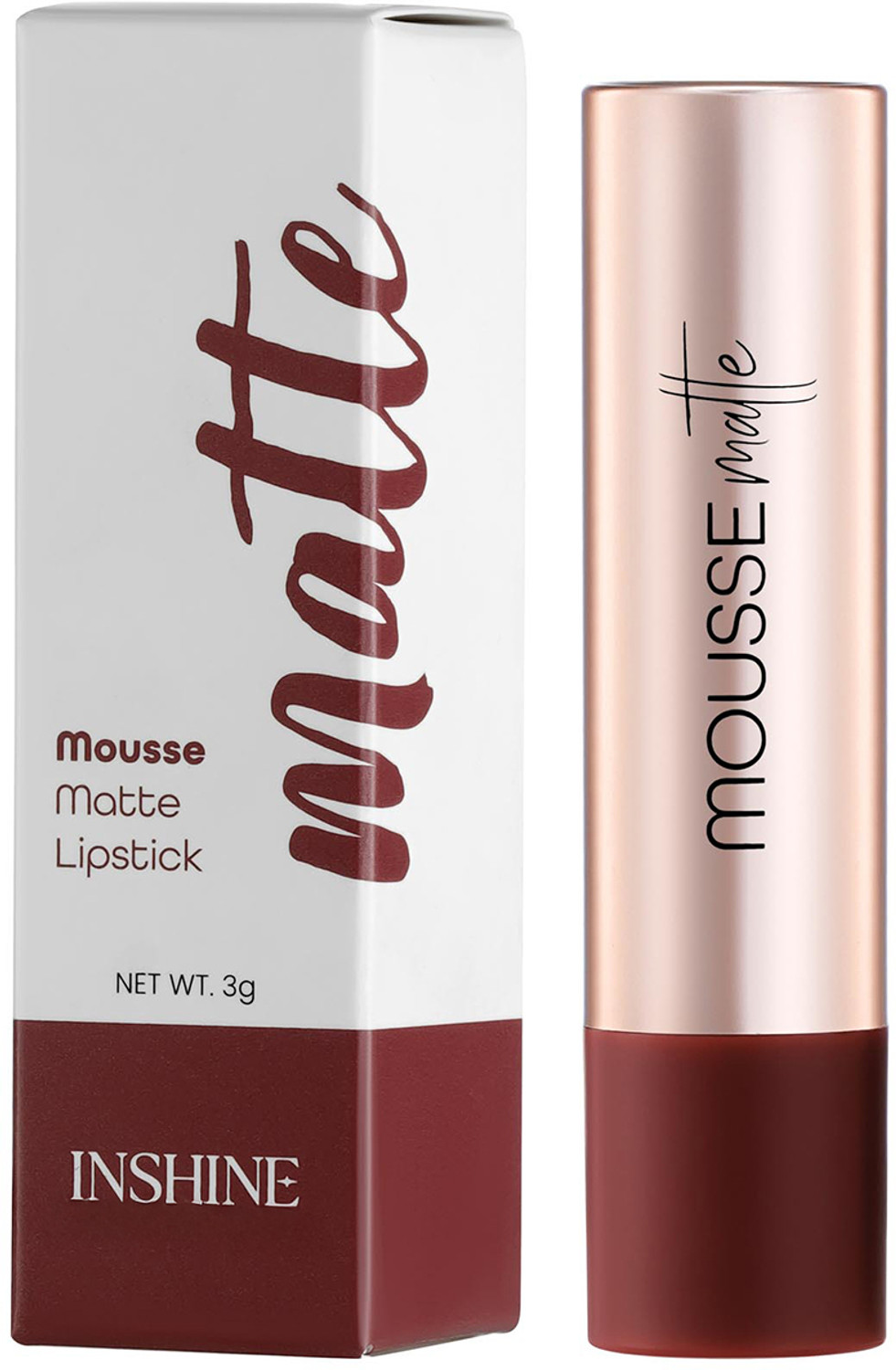 Image of INSHINE Mousse Matte Lipstick, Velvety Touch, Feather-Light & Weightless Wear