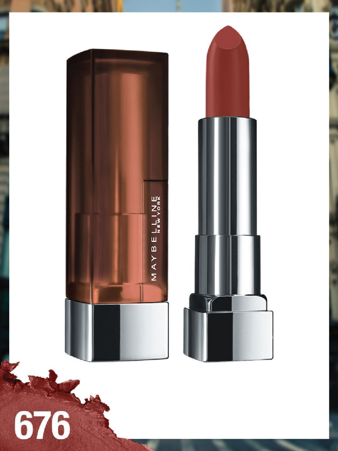 Image of MAYBELLINE NEW YORK Color Sensational Creamy Matte Lipstick, 676 East Village Rose, 3.9g