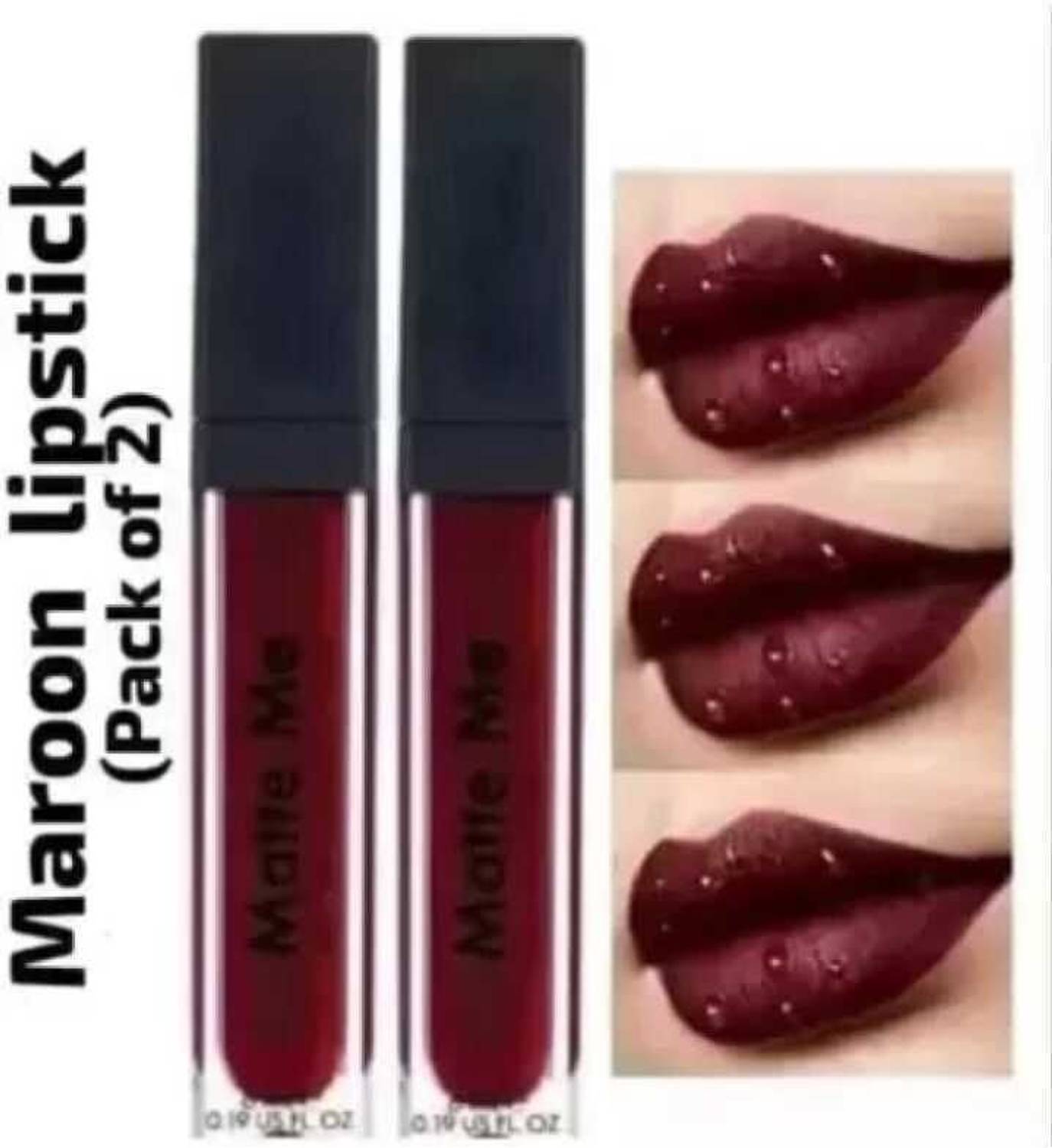 GLOW FIRST 2 peice Maroon Liquid Lip colour set of 2 pc