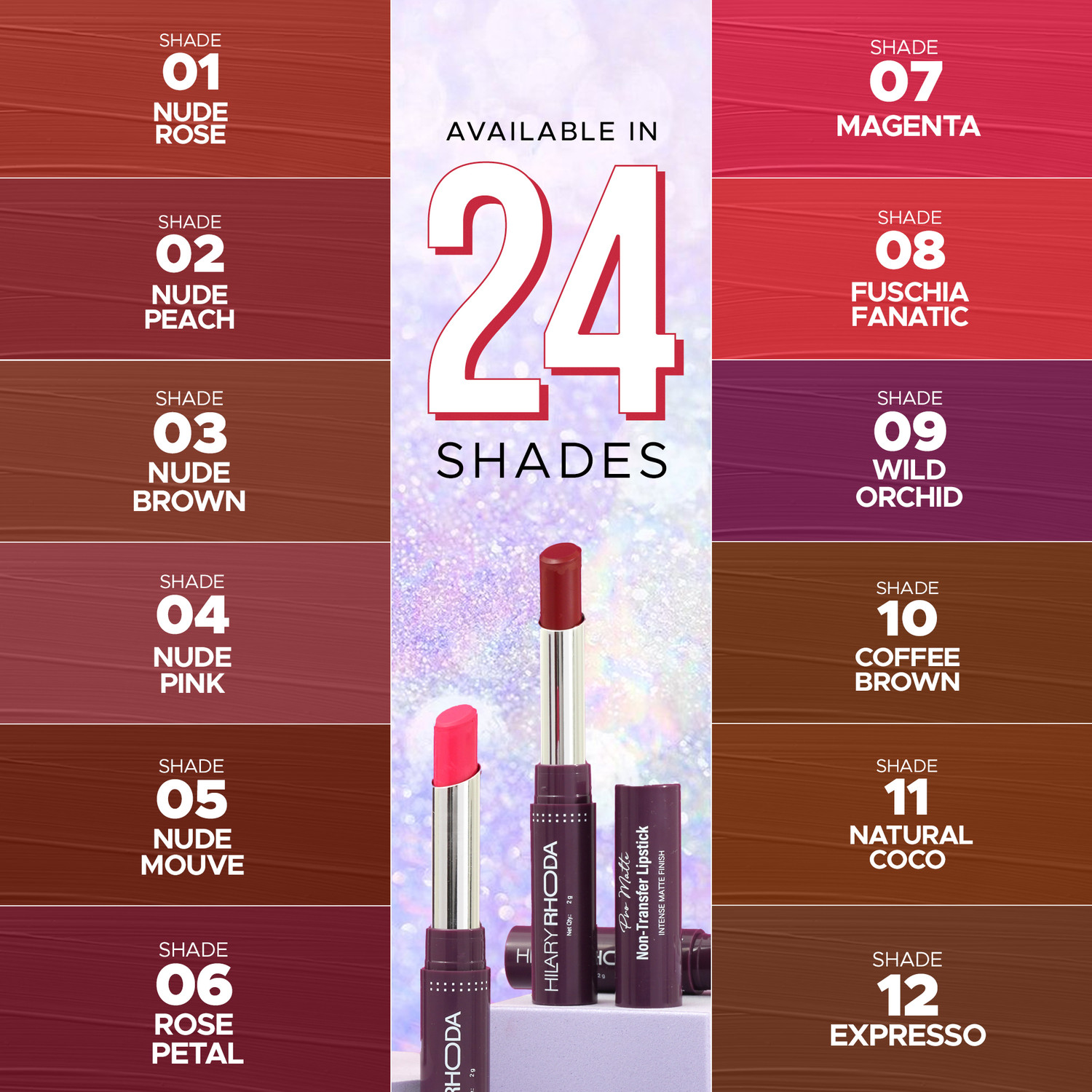 Image of Hilary Rhoda Pro Matte Non-Transfer Lipstick | Waterproof Lipstick | Non-Transfer Lipstick