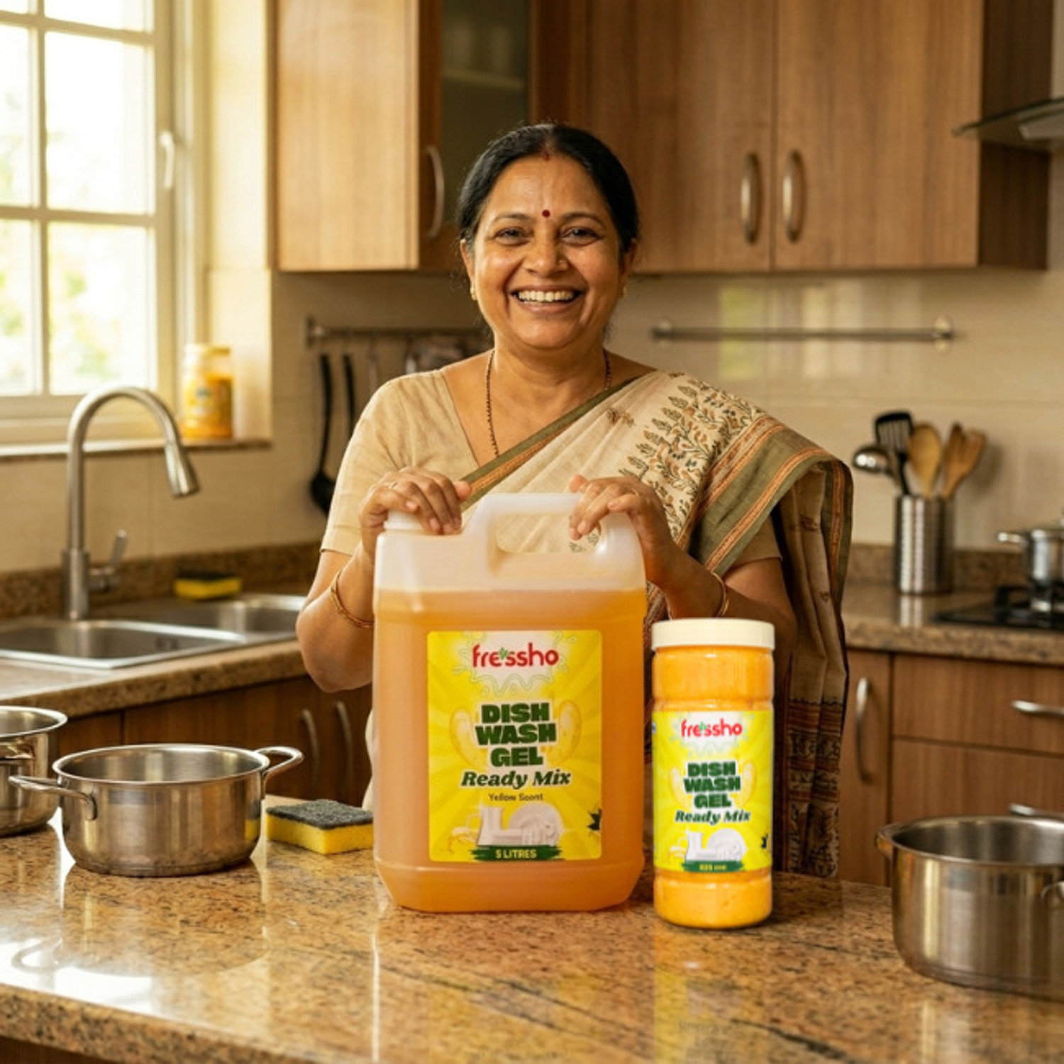 Image of Fressho Detergent Liquid & Dishwash Gel Readymix Combo | Make 10L at Home | Fresh Liquid Detergent