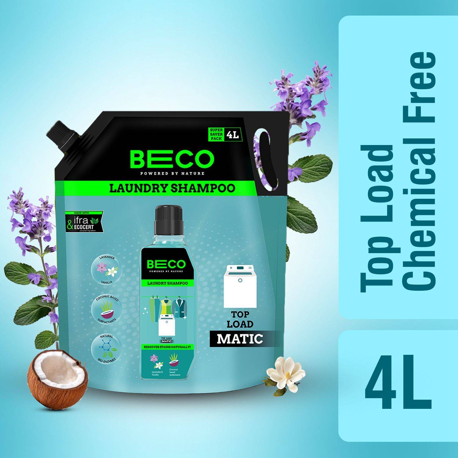 Beco Natural Top Load Jumbo Pack Tough Stain Removal Formula