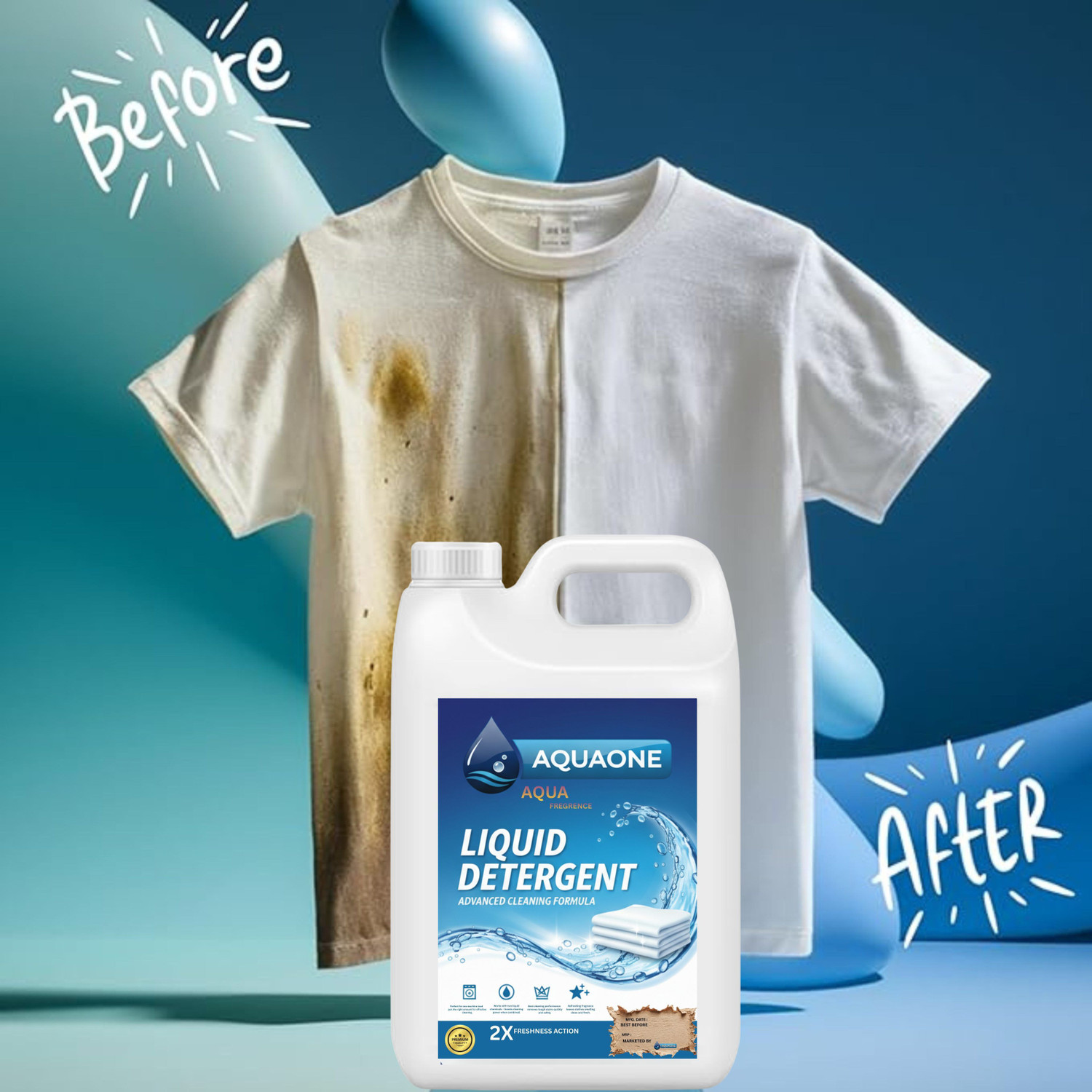 Image of AQUAONE Ultra Wash Top load & Front Load machine liquid detergent Aqua Liquid Detergent