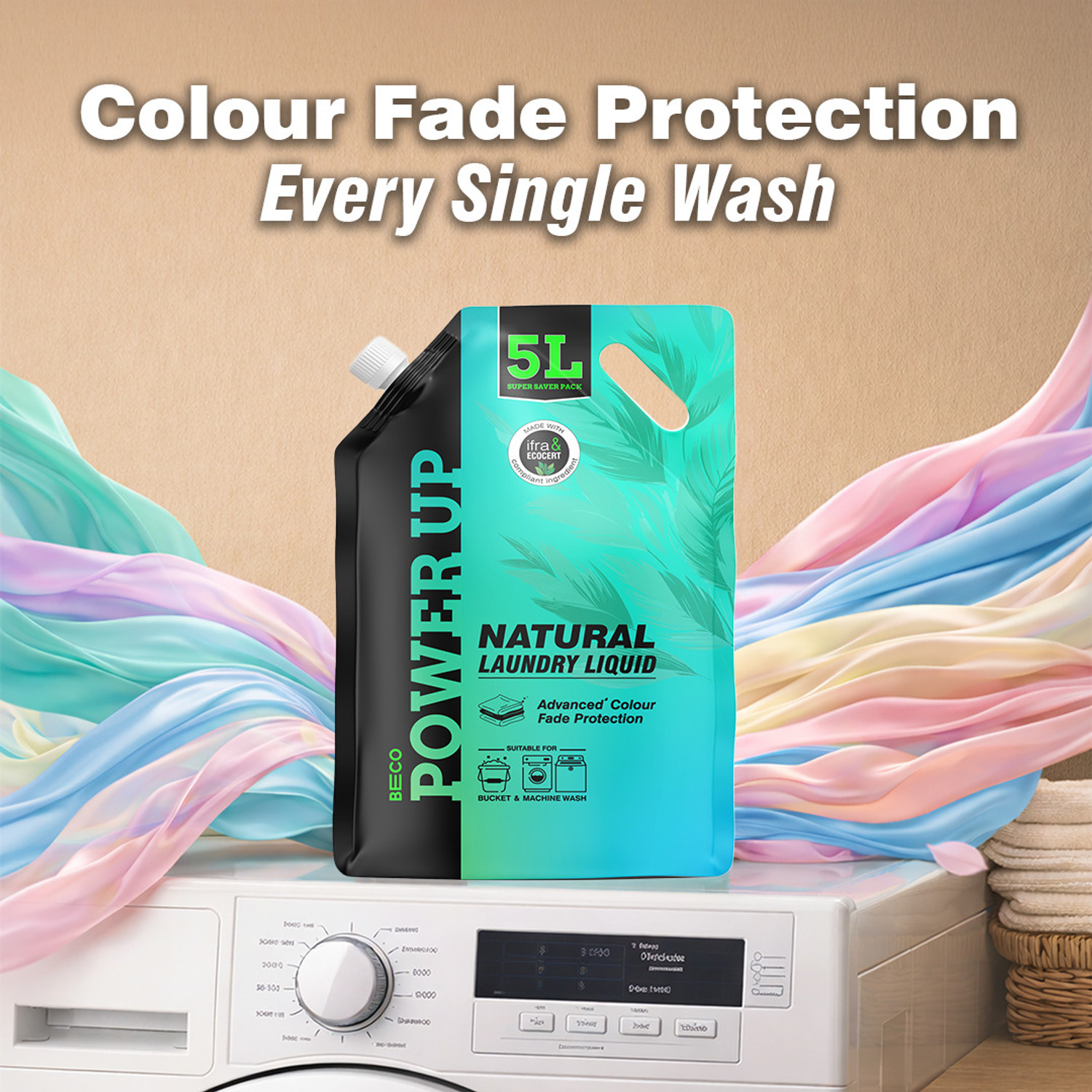 Image of Beco Power Up-Advanced Color Fade Protection Fresh Liquid Detergent