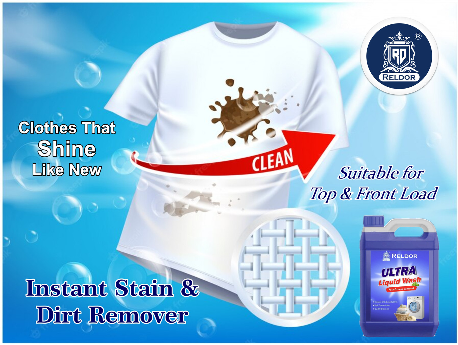 Image of RELDOR Liquid Detergent, For Hand Wash, Front and Top Load Washing Machine Lavender Lavender Liquid Detergent