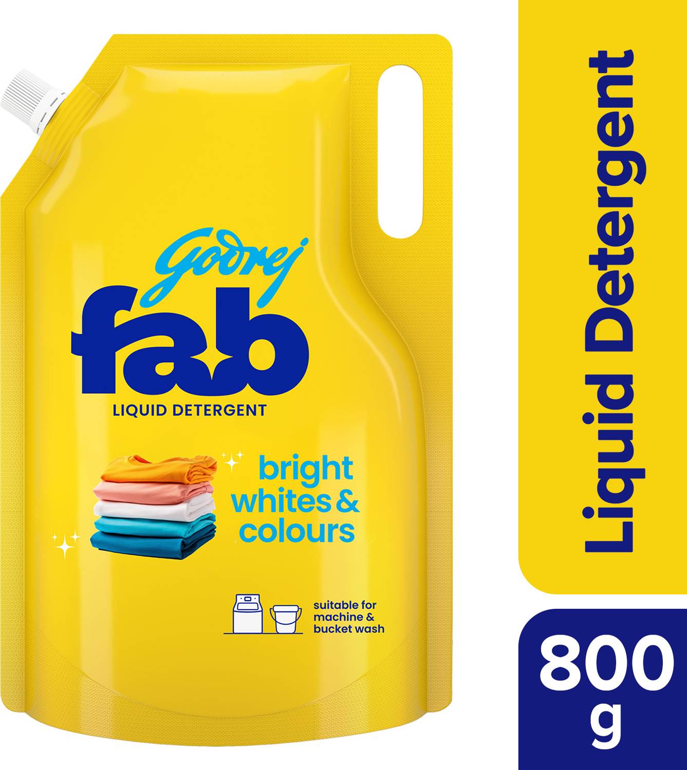 Godrej Fab Refill Pouch for Machine Fresh Liquid Detergent (800 g